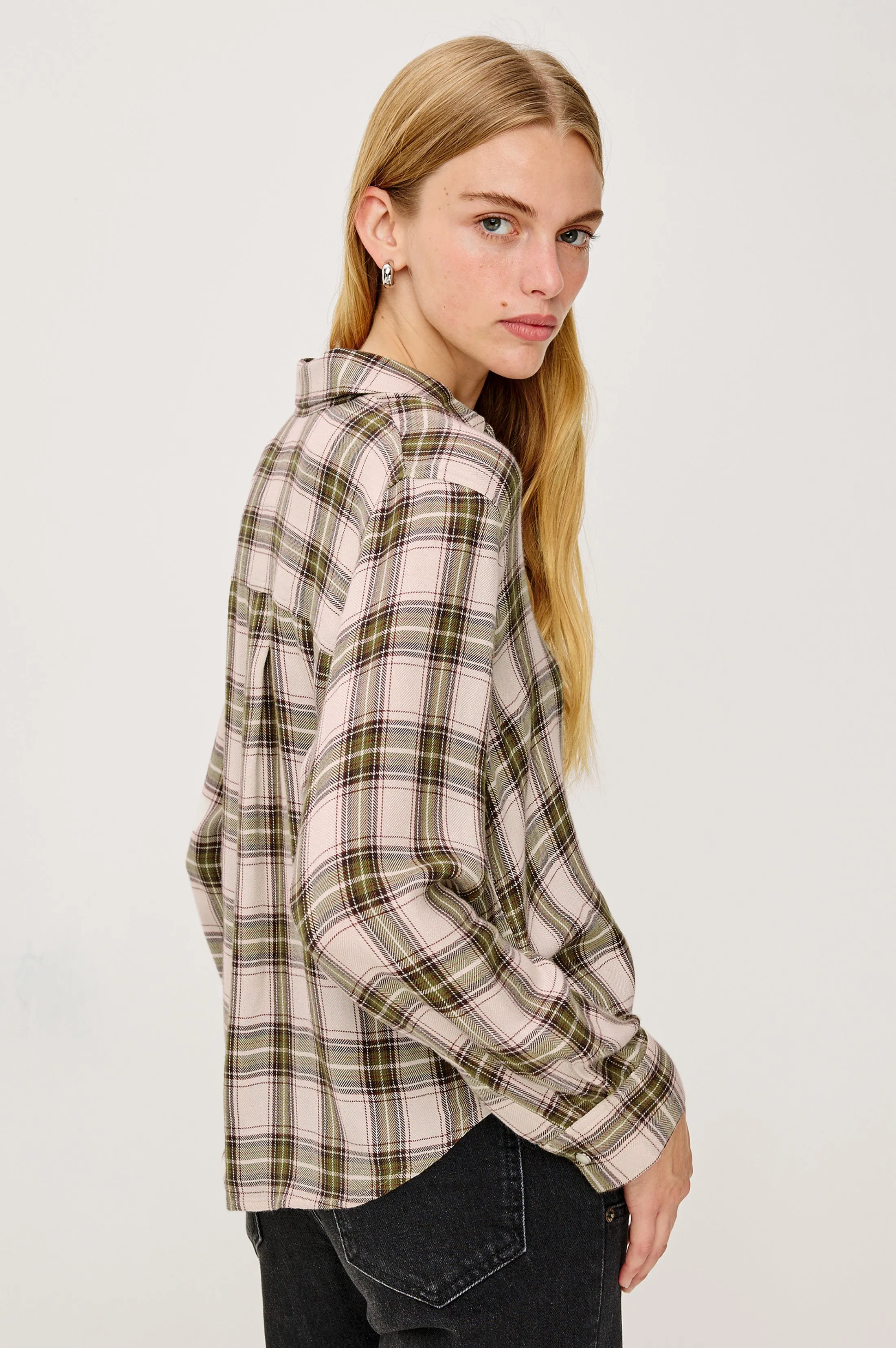 MALIN SHIRT - OLIVE BROWN CREAM sold by Rails product image thumbnail 4
