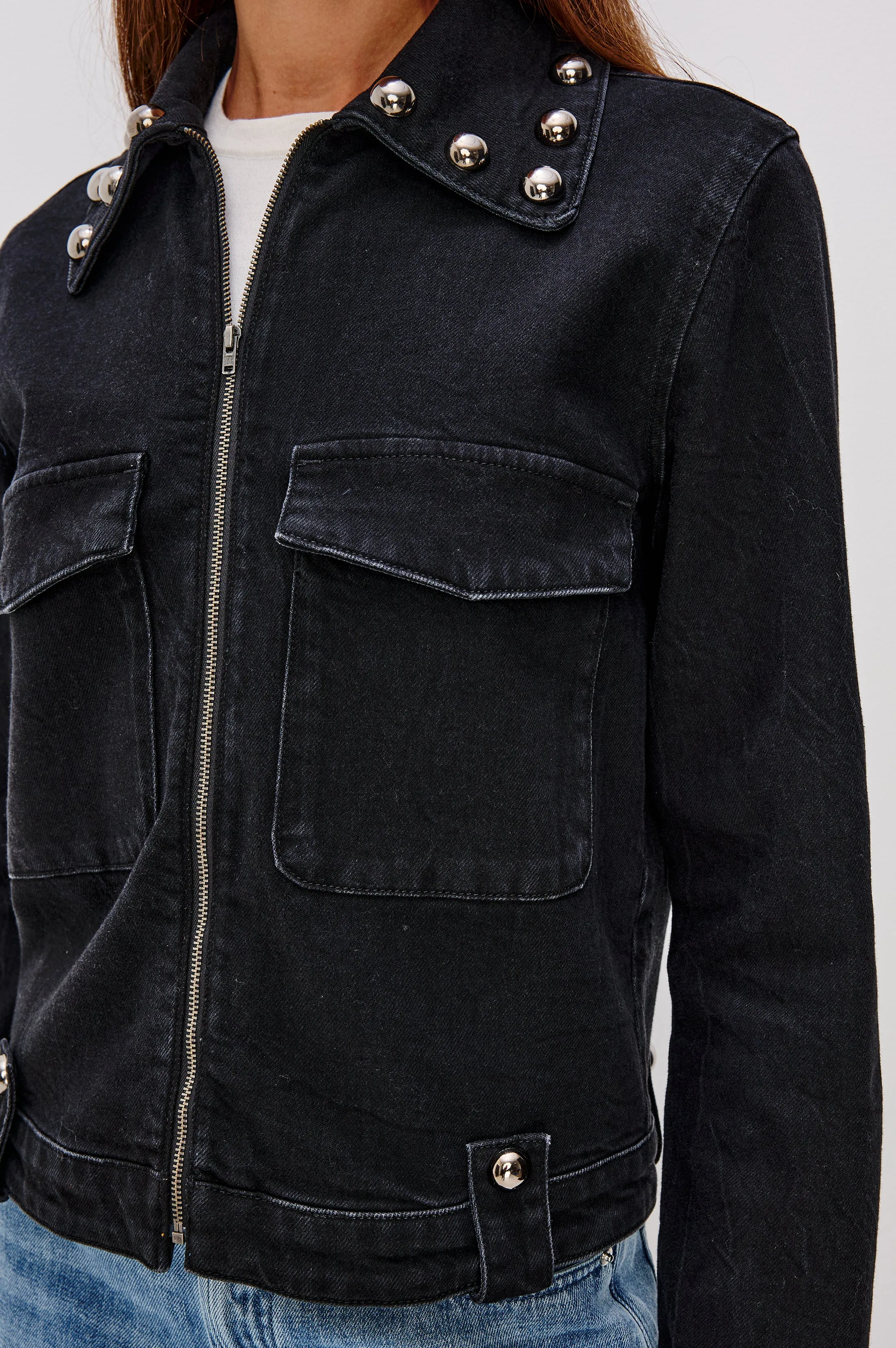 ROXBURY JACKET - BLACK STONE STUDDED sold by Rails product image thumbnail 4