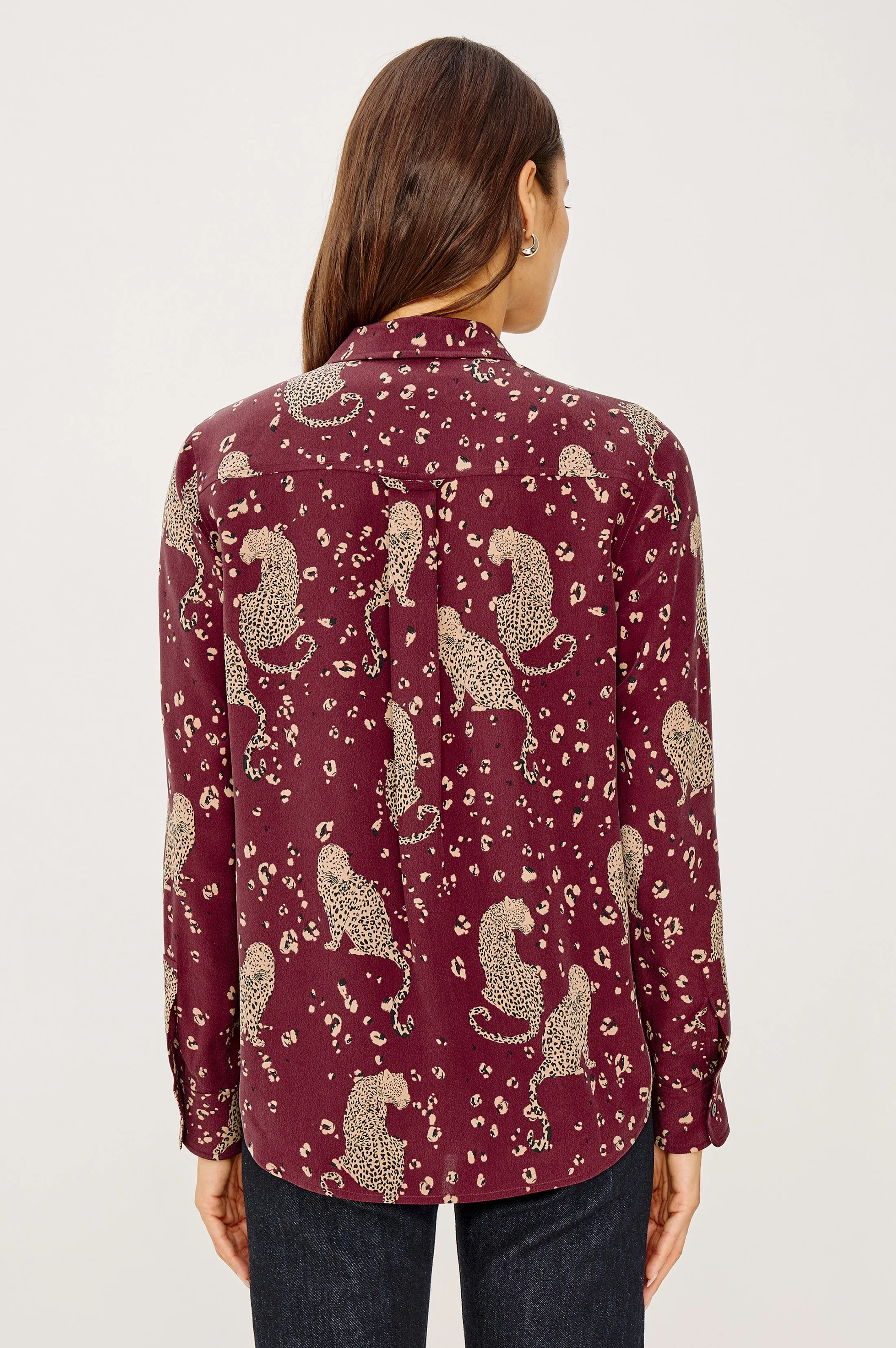 KATE SHIRT - OXBLOOD LEOPARD sold by Rails product image thumbnail 5