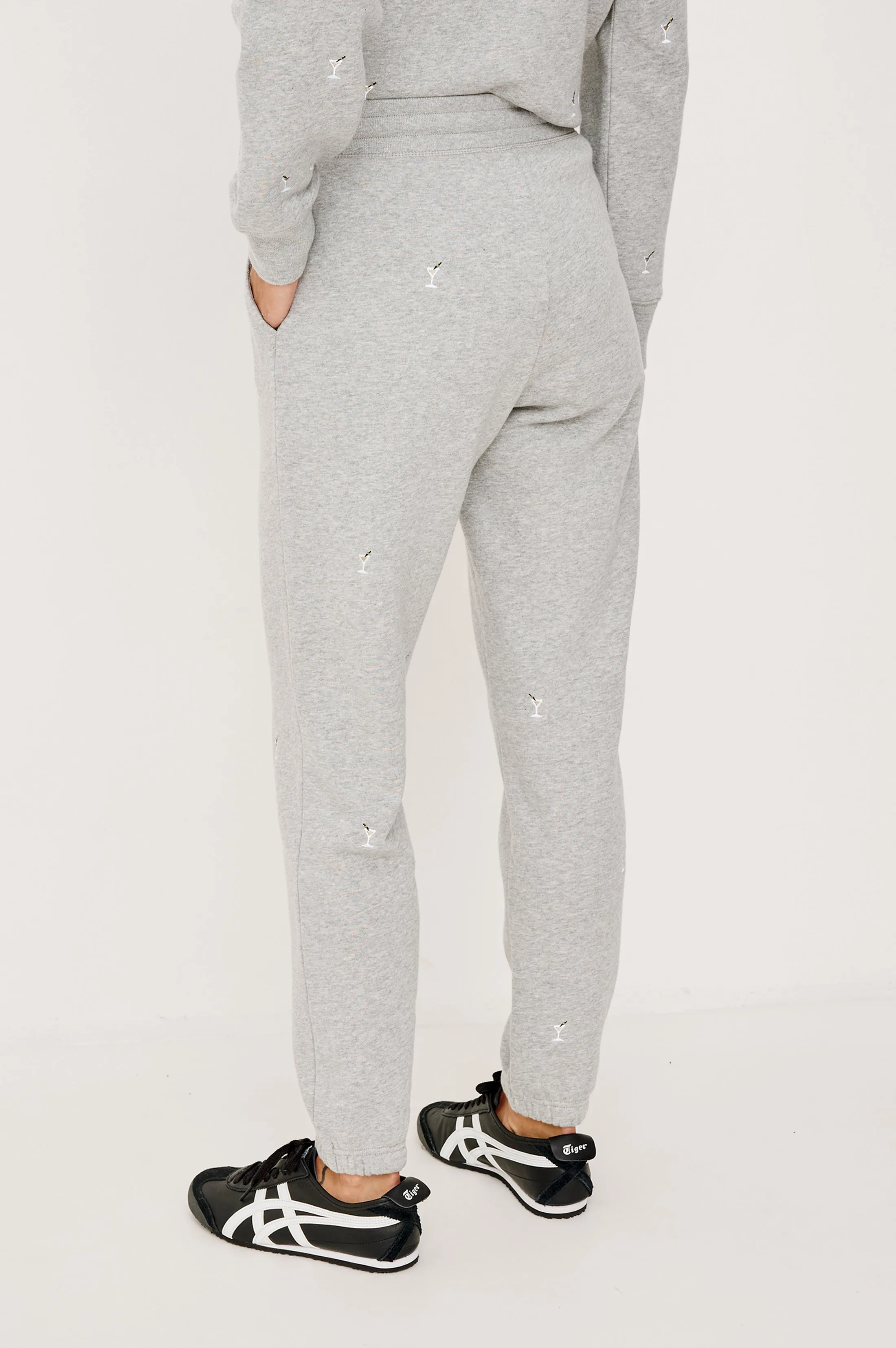 KINGSTON SWEATPANT - HEATHER GREY MARTINI EMBROIDERY sold by Rails product image thumbnail 5