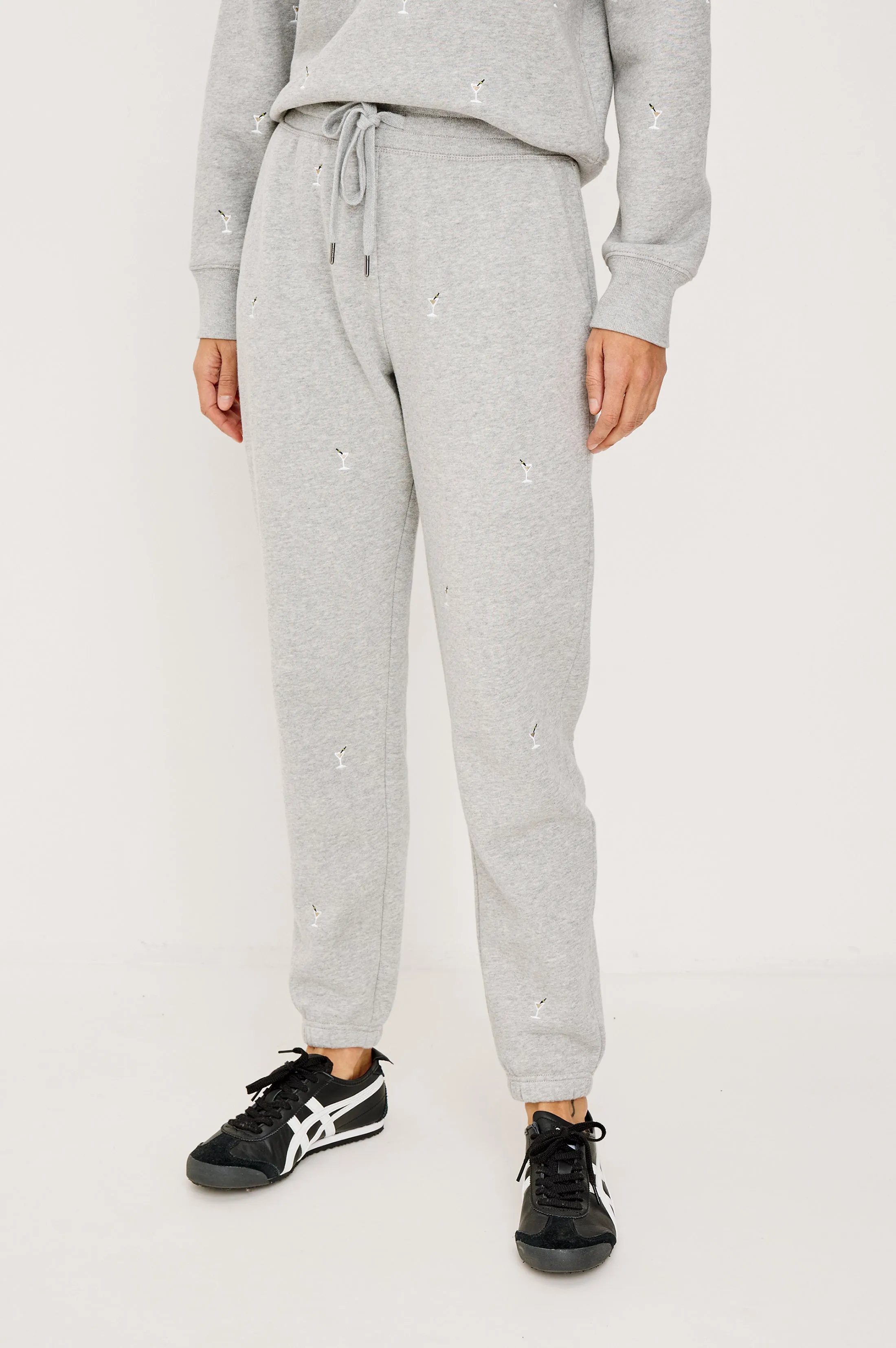 KINGSTON SWEATPANT - HEATHER GREY MARTINI EMBROIDERY sold by Rails product image thumbnail 3