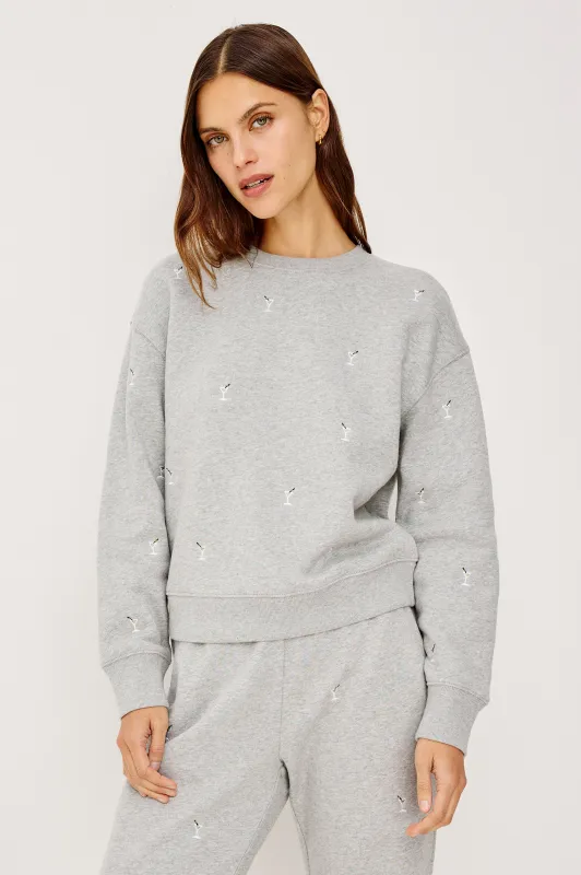 RAMONA SWEATSHIRT - HEATHER GREY MARTINI EMBROIDERY sold by Rails