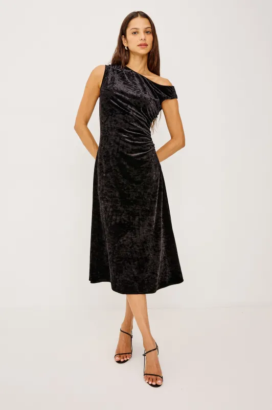 DELORES DRESS - BLACK VELVET sold by Rails