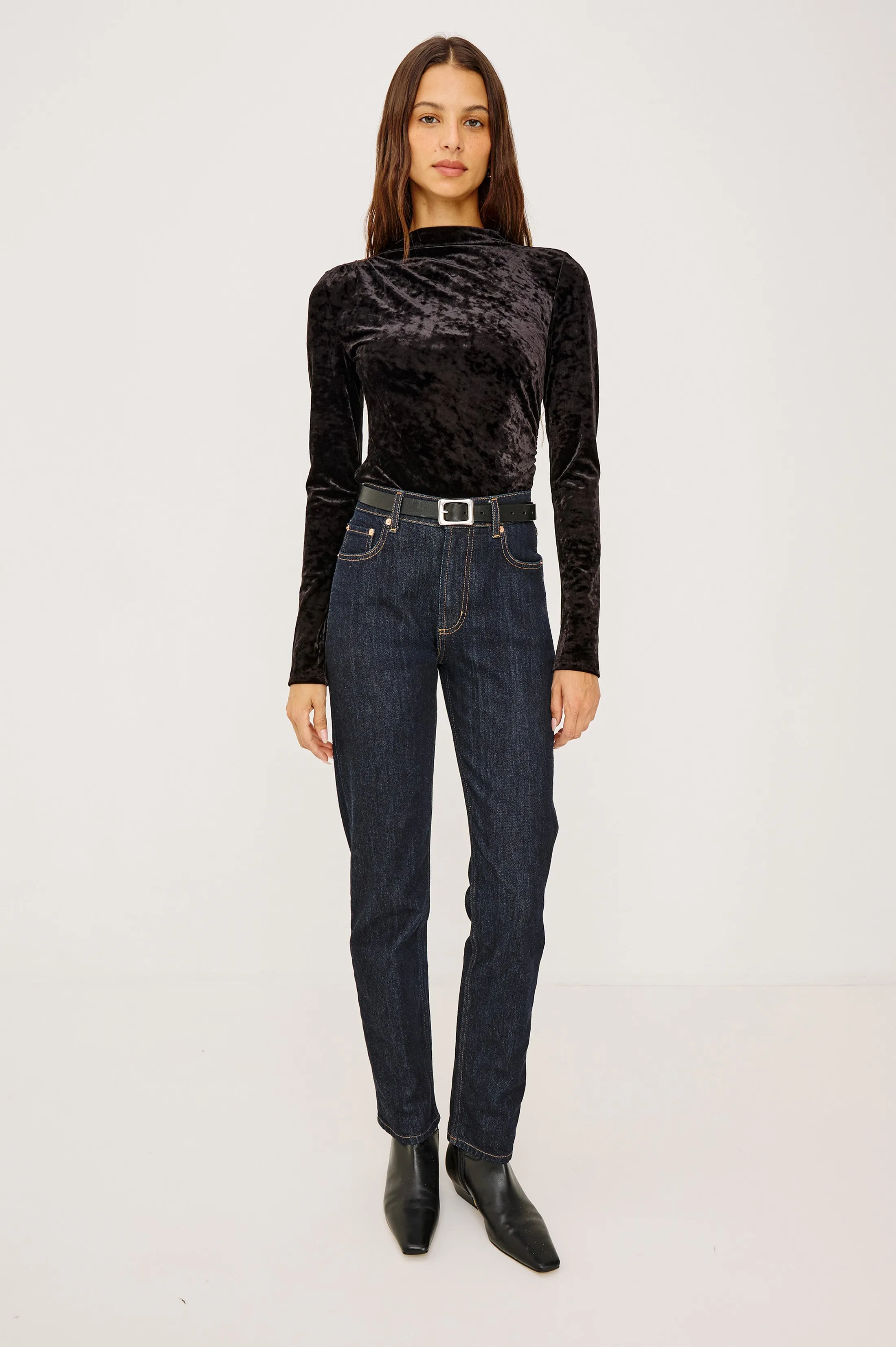 JOELLE TOP - BLACK VELVET sold by Rails product image thumbnail 4