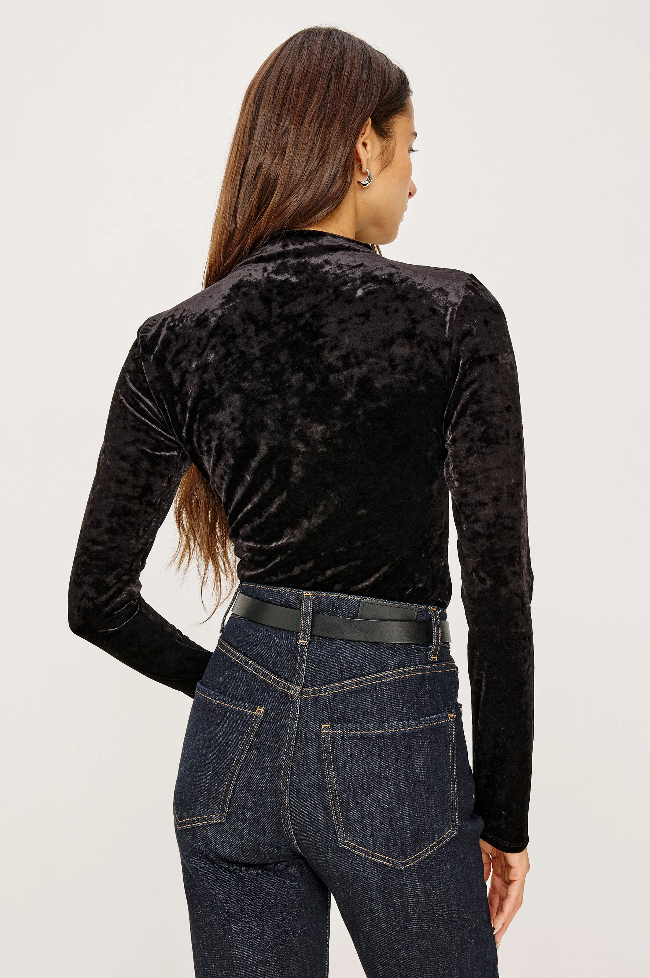 JOELLE TOP - BLACK VELVET sold by Rails product image thumbnail 5