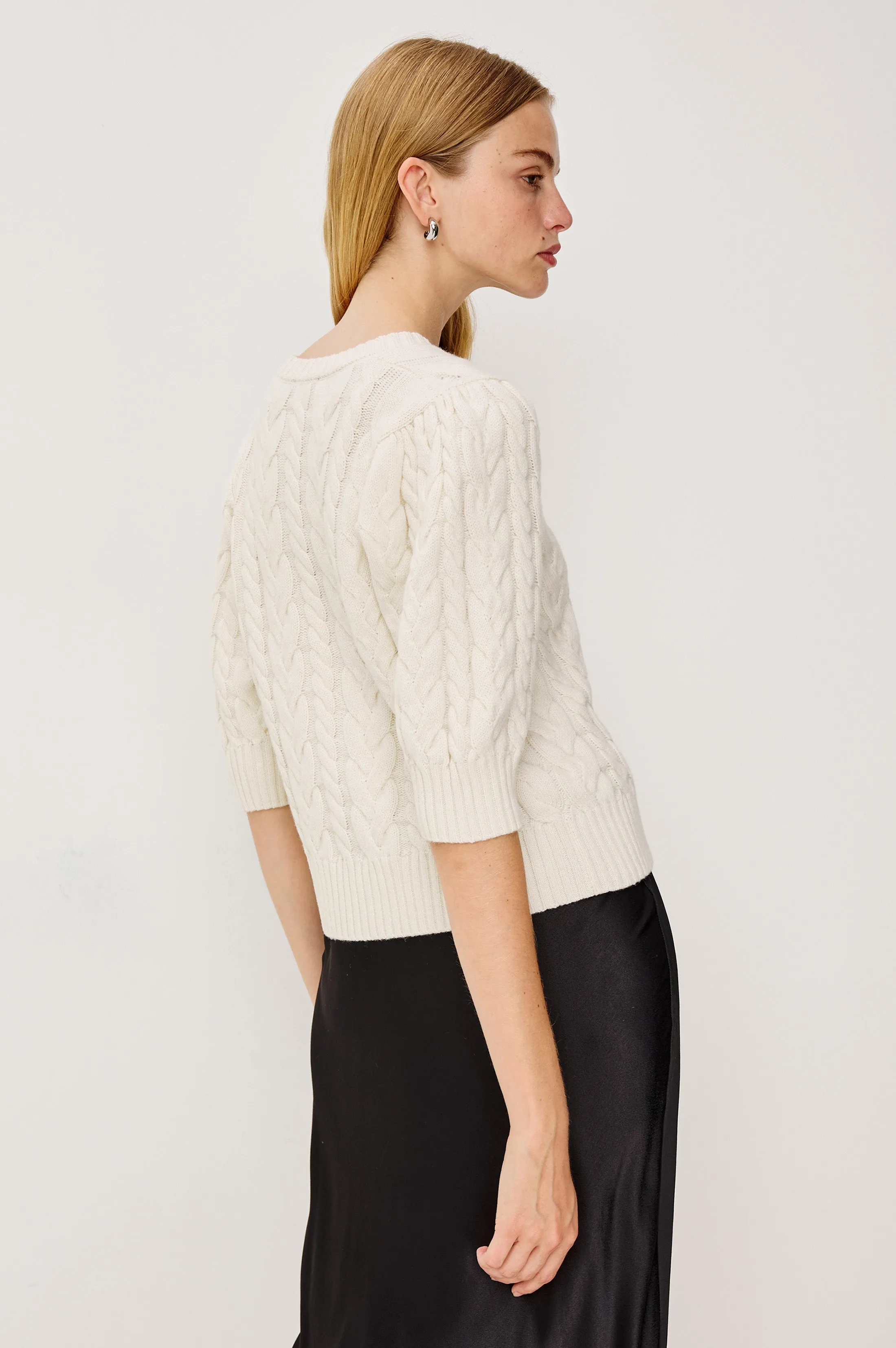 CLARISSA SWEATER - IVORY CABLES sold by Rails product image thumbnail 5