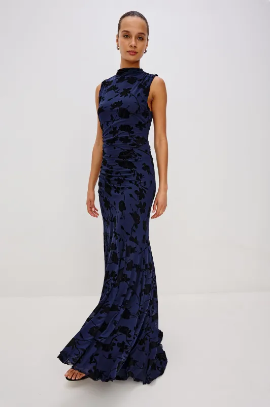 COSMOS DRESS - NAVY TOSSED ROSES sold by Rails