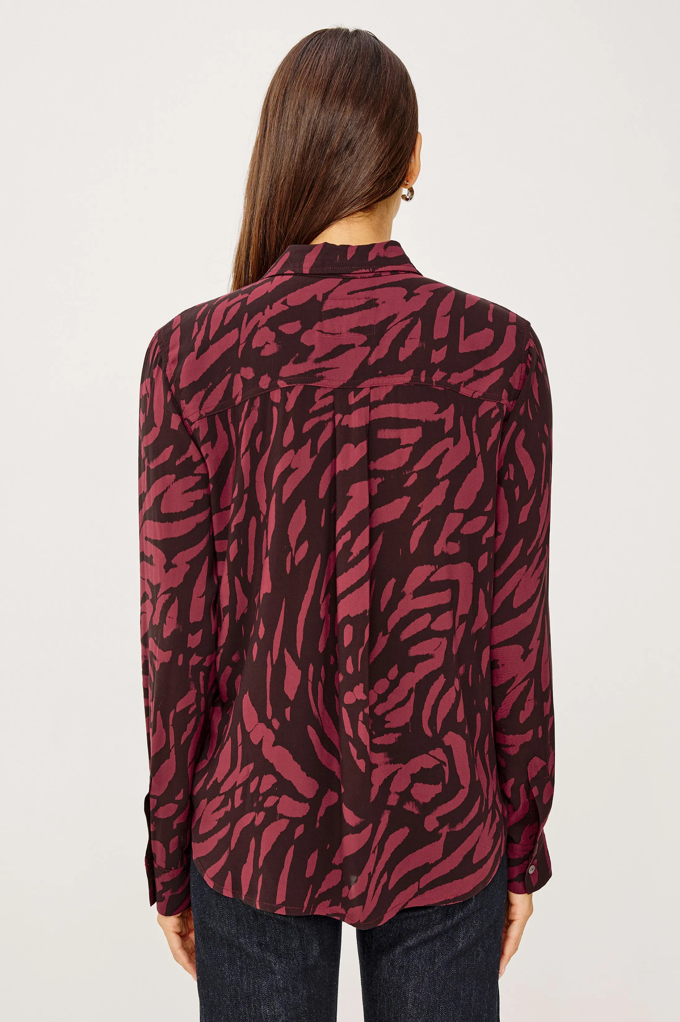 JOSEPHINE SHIRT - OXBLOOD TIGER STRIPE sold by Rails product image thumbnail 5