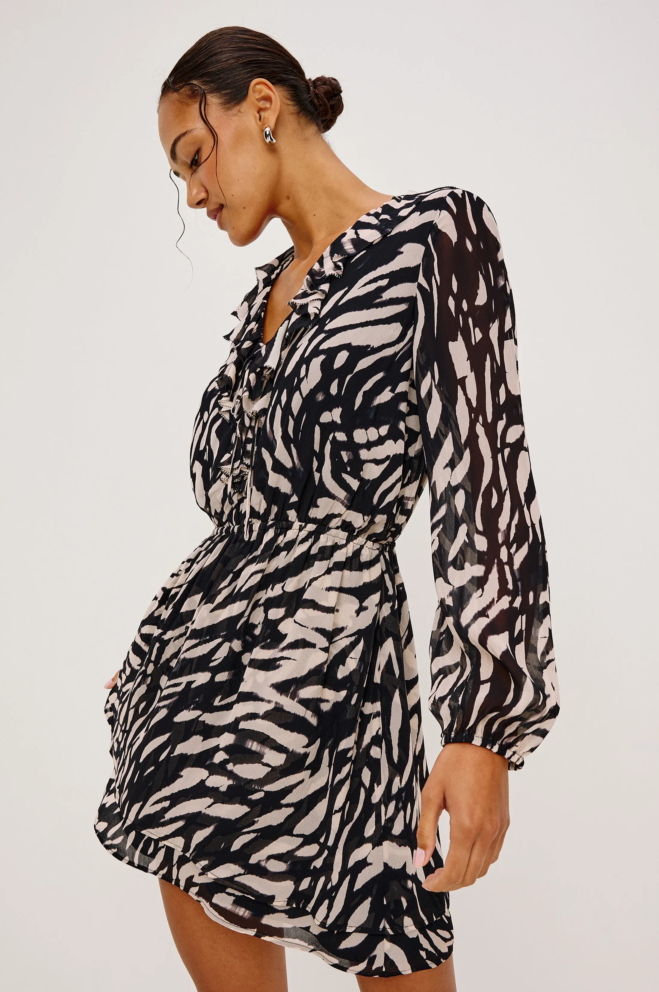 LUCRESIA DRESS - IVORY TIGER STRIPE sold by Rails product image thumbnail 4
