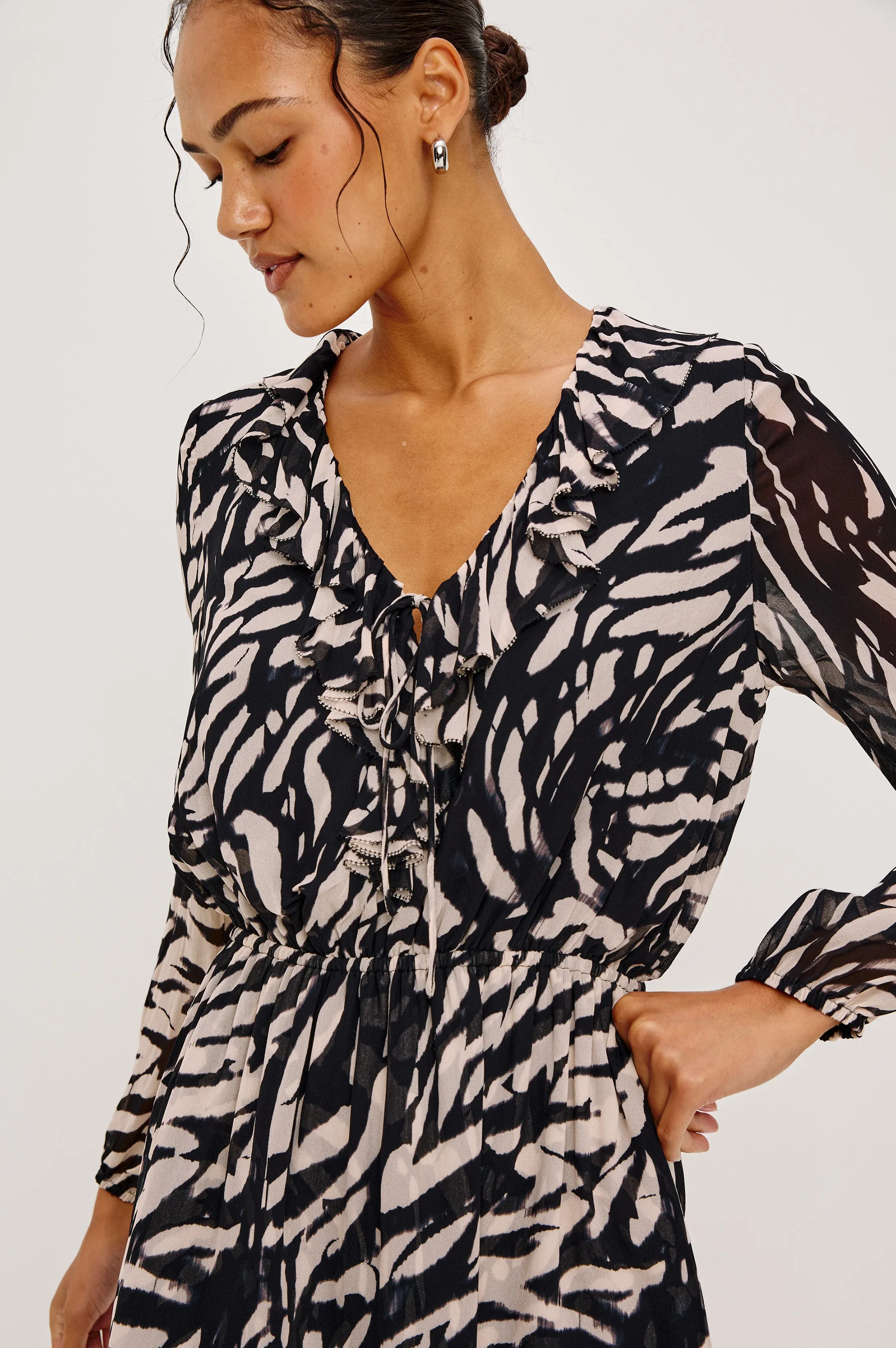 LUCRESIA DRESS - IVORY TIGER STRIPE sold by Rails product image thumbnail 2