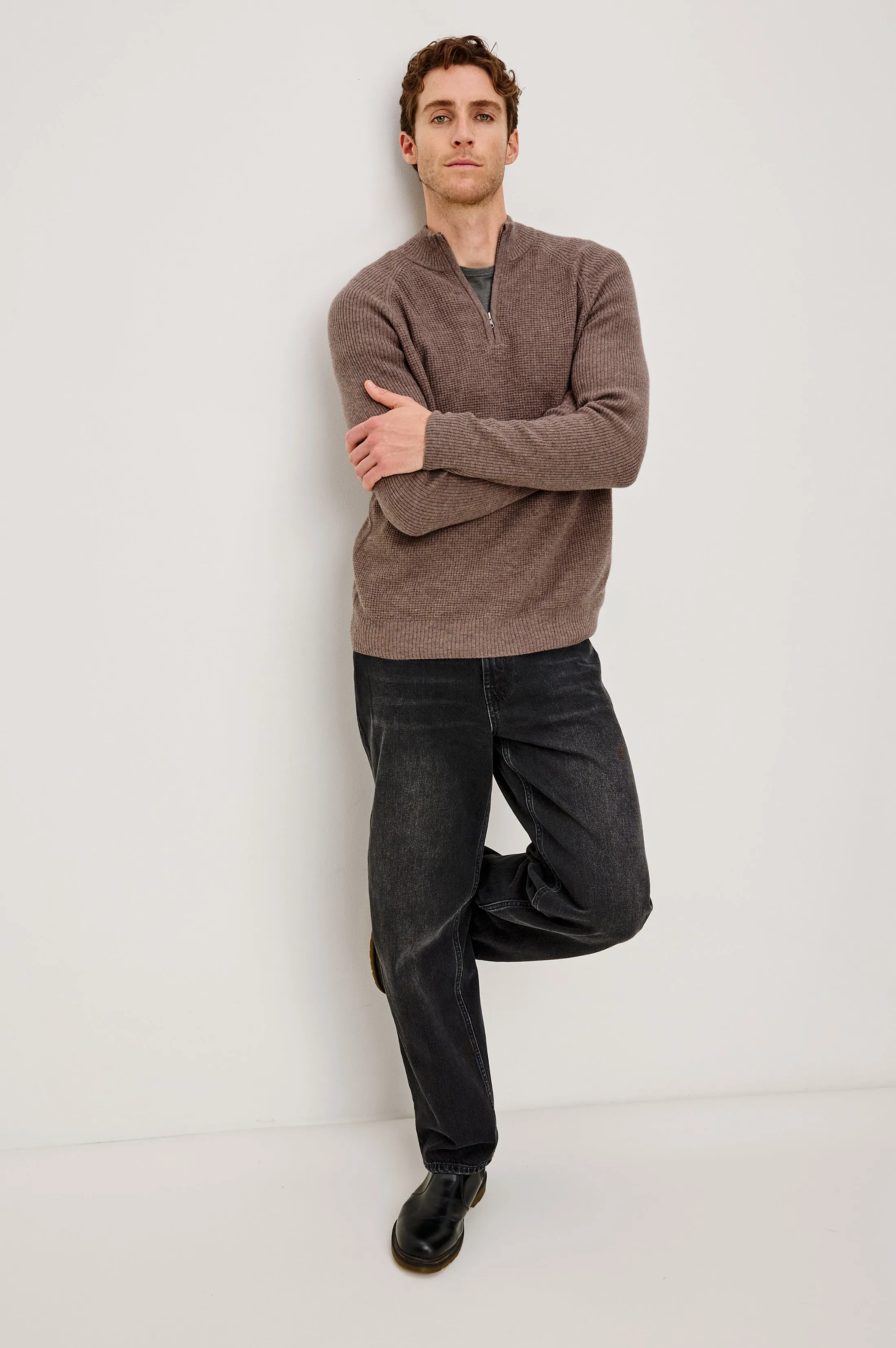 STARK QUARTER ZIP - BROWN MELANGE sold by Rails product image thumbnail 3