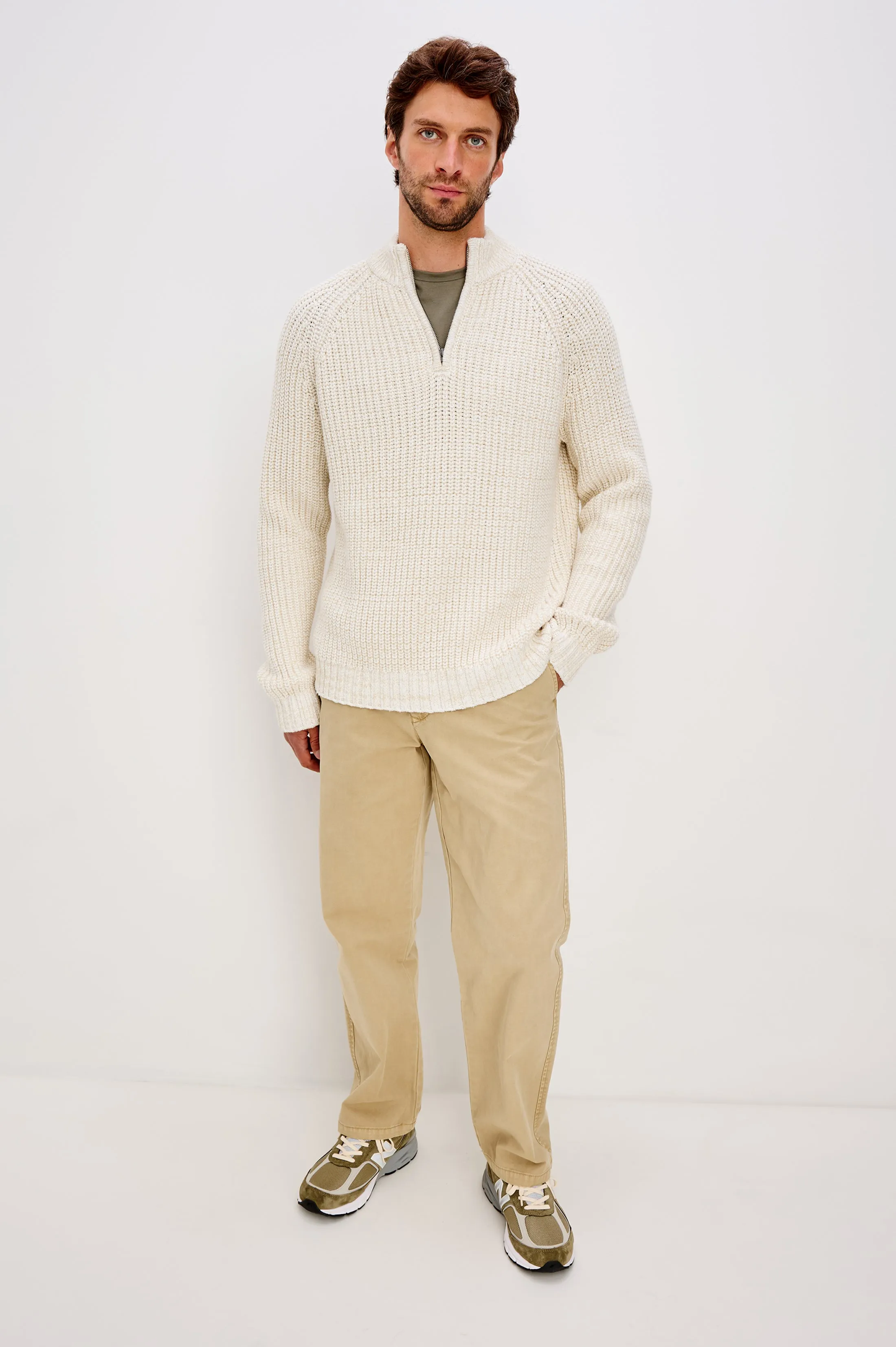 STRATTON QUARTER ZIP - SNOWDRIFT MARL sold by Rails product image thumbnail 3