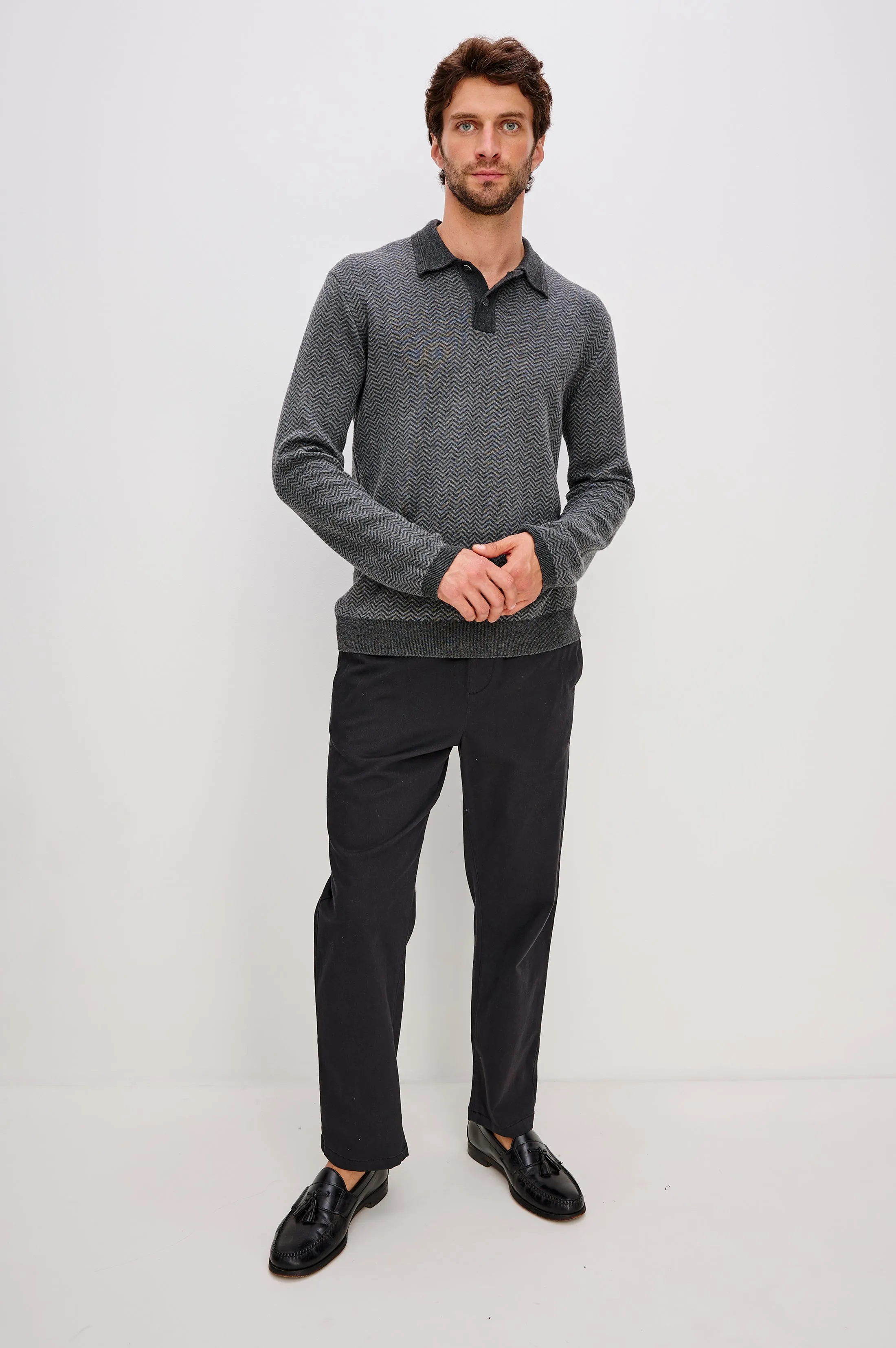 HERRINGTON SWEATER - CHARCOAL HERRINGBONE MELANGE sold by Rails product image thumbnail 3