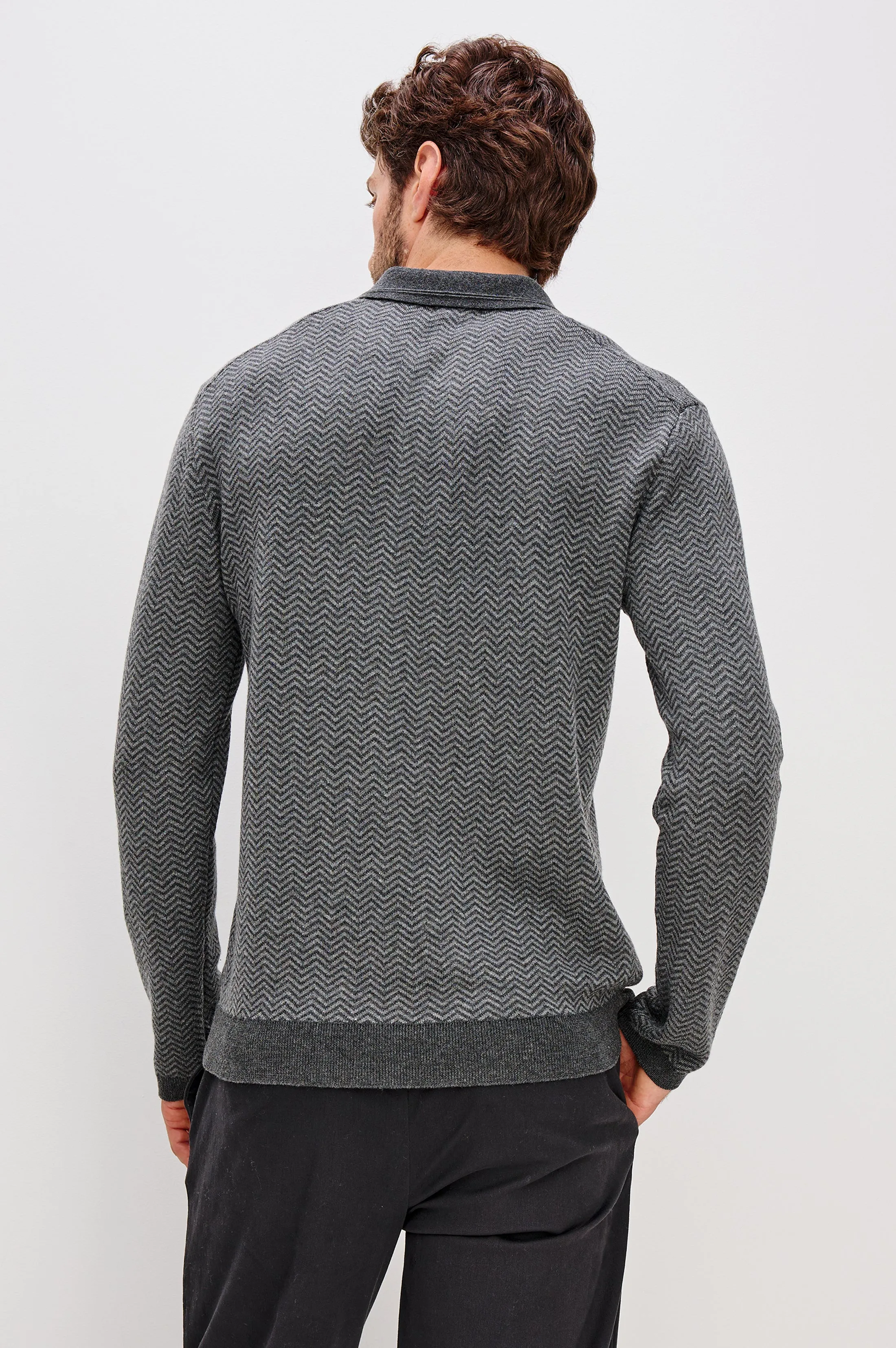 HERRINGTON SWEATER - CHARCOAL HERRINGBONE MELANGE sold by Rails product image thumbnail 4