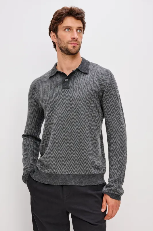 HERRINGTON SWEATER - CHARCOAL HERRINGBONE MELANGE sold by Rails