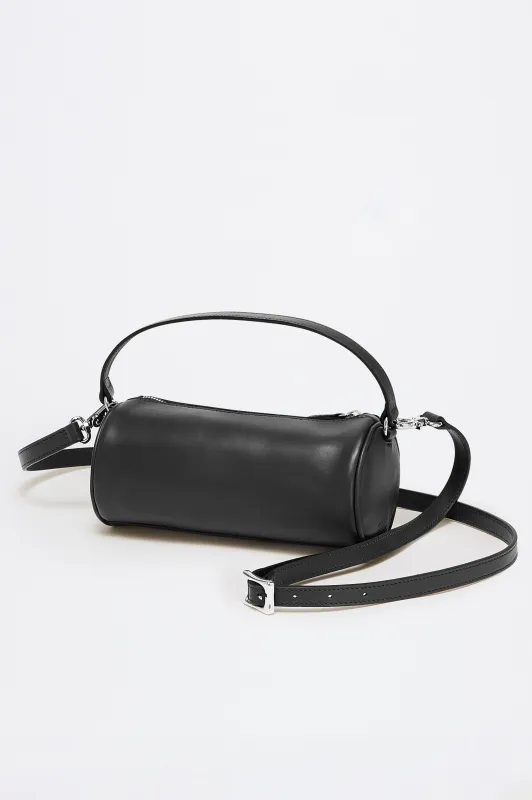 COMO MINI BARREL BAG - BLACK LEATHER sold by Rails