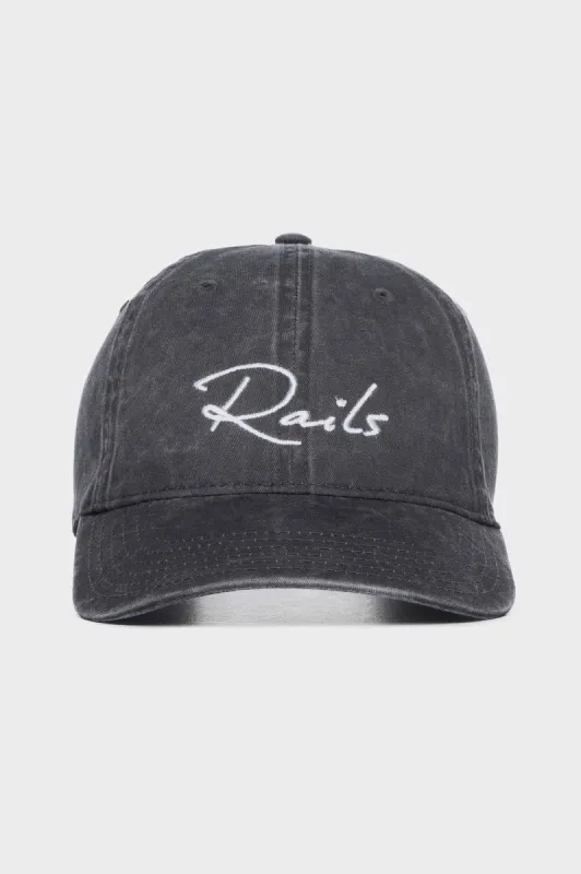 ANNIVERSARY BASEBALL CAP - WASHED BLACK sold by Rails
