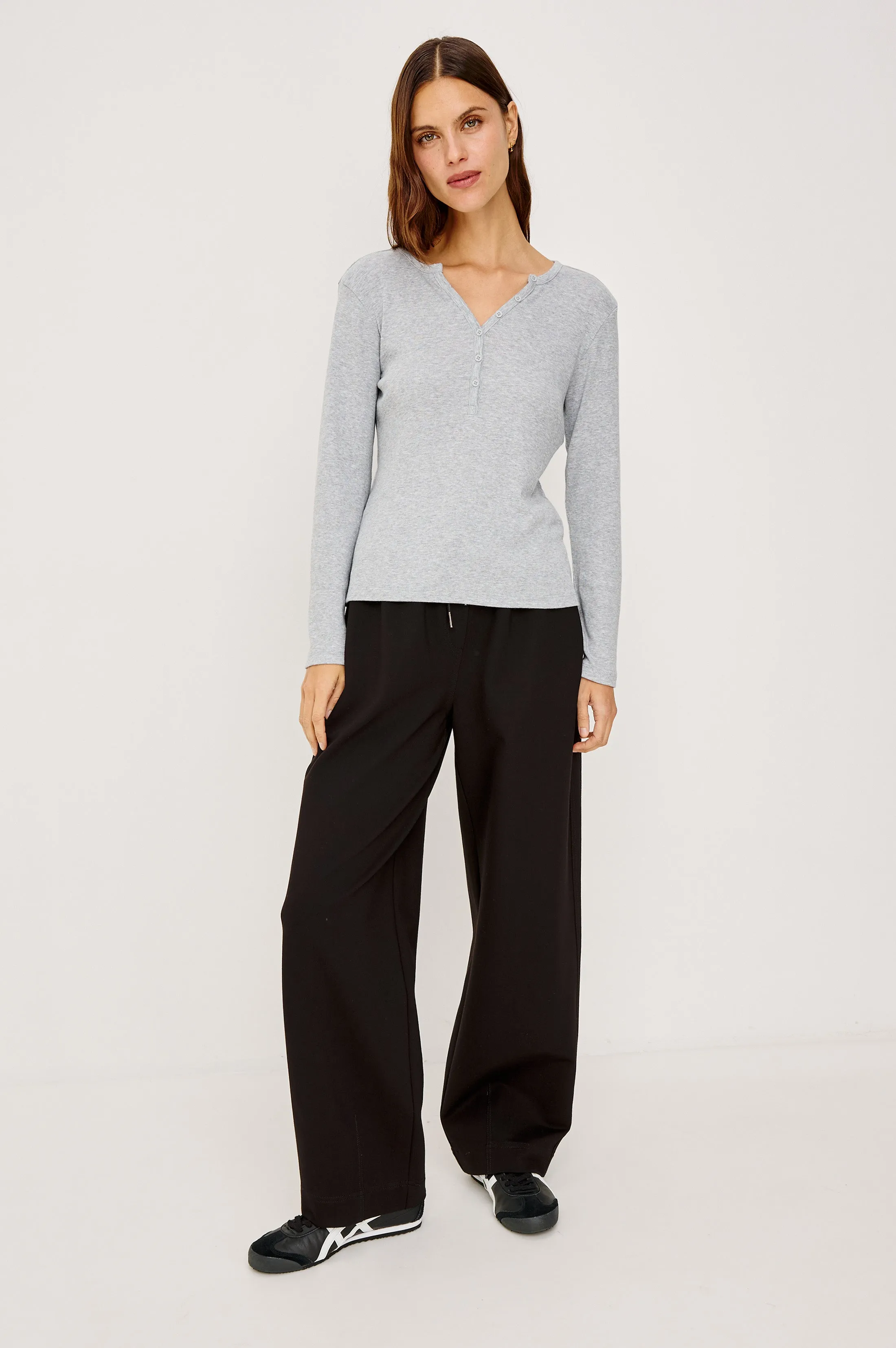 LOUNGE HENLEY - HEATHER GREY sold by Rails product image thumbnail 3