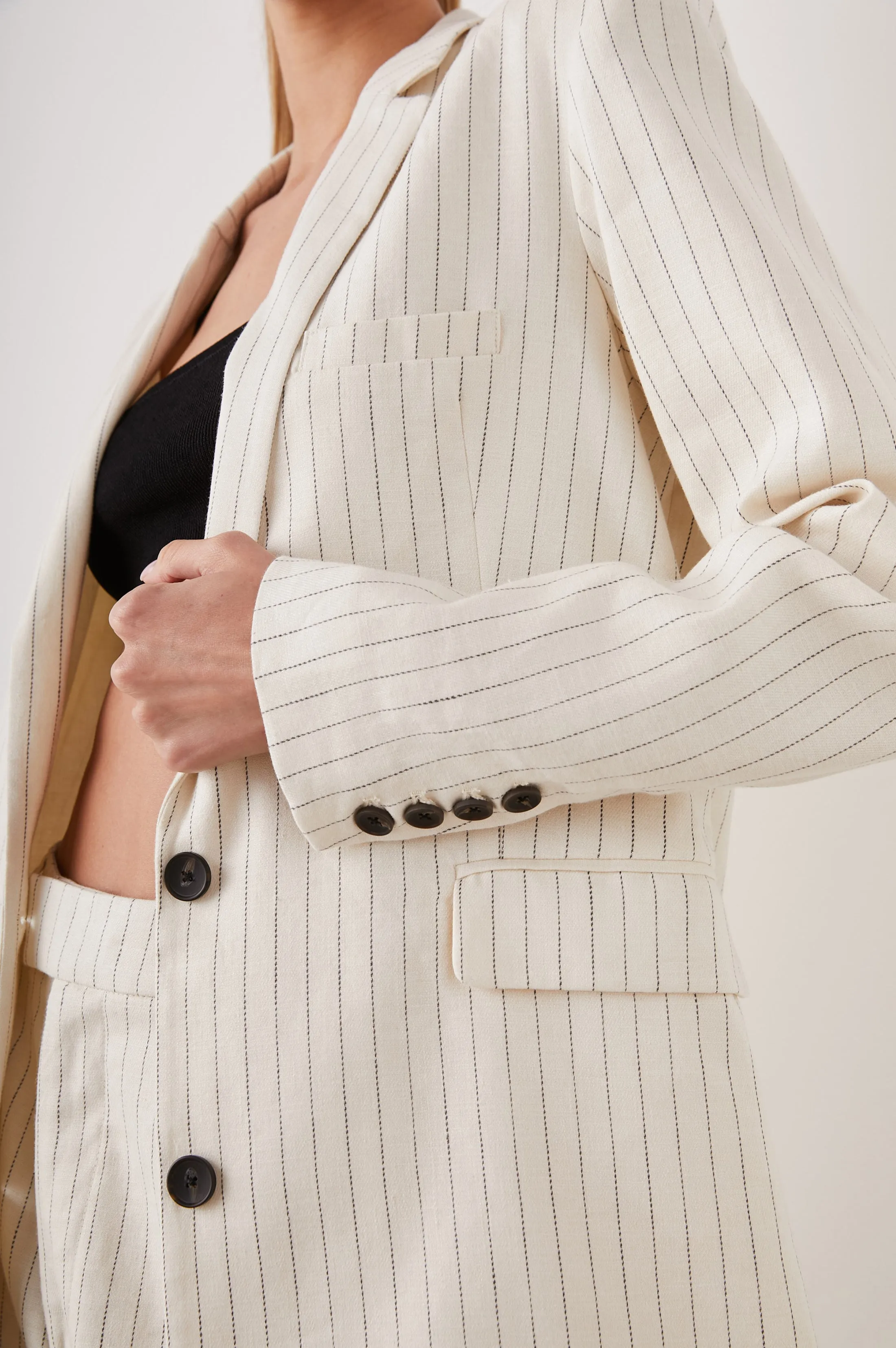 STANTON BLAZER - IVORY PINSTRIPE sold by Rails product image thumbnail 2