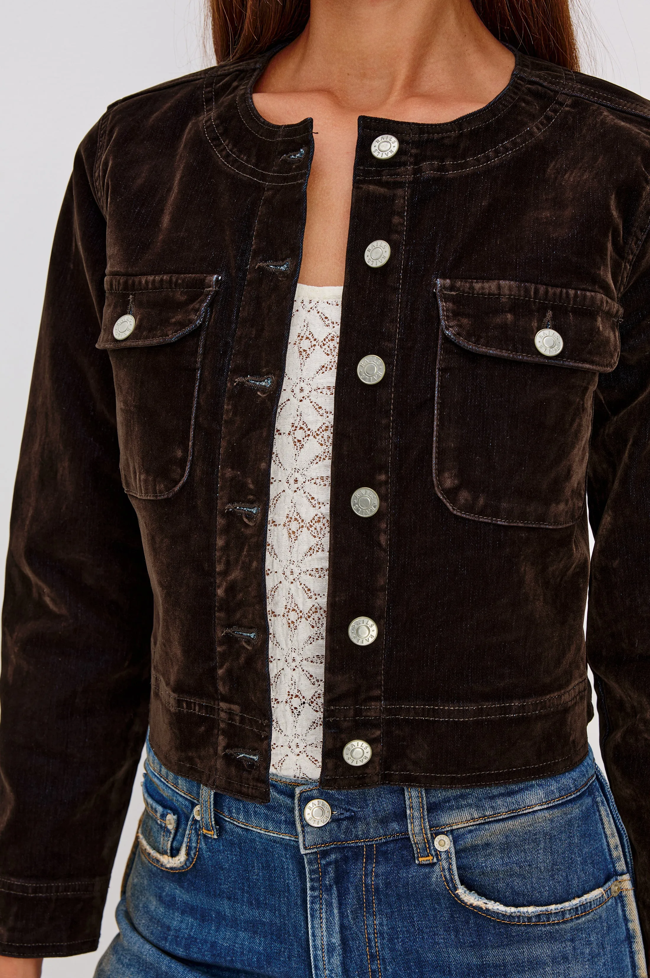 CAPISTRANO JACKET - CHOCOLATE FLOCKING sold by Rails product image thumbnail 2