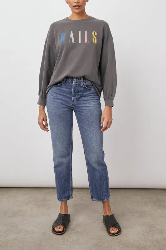 RAILS SIGNATURE SWEATSHIRT - VINTAGE BLACK sold by Rails