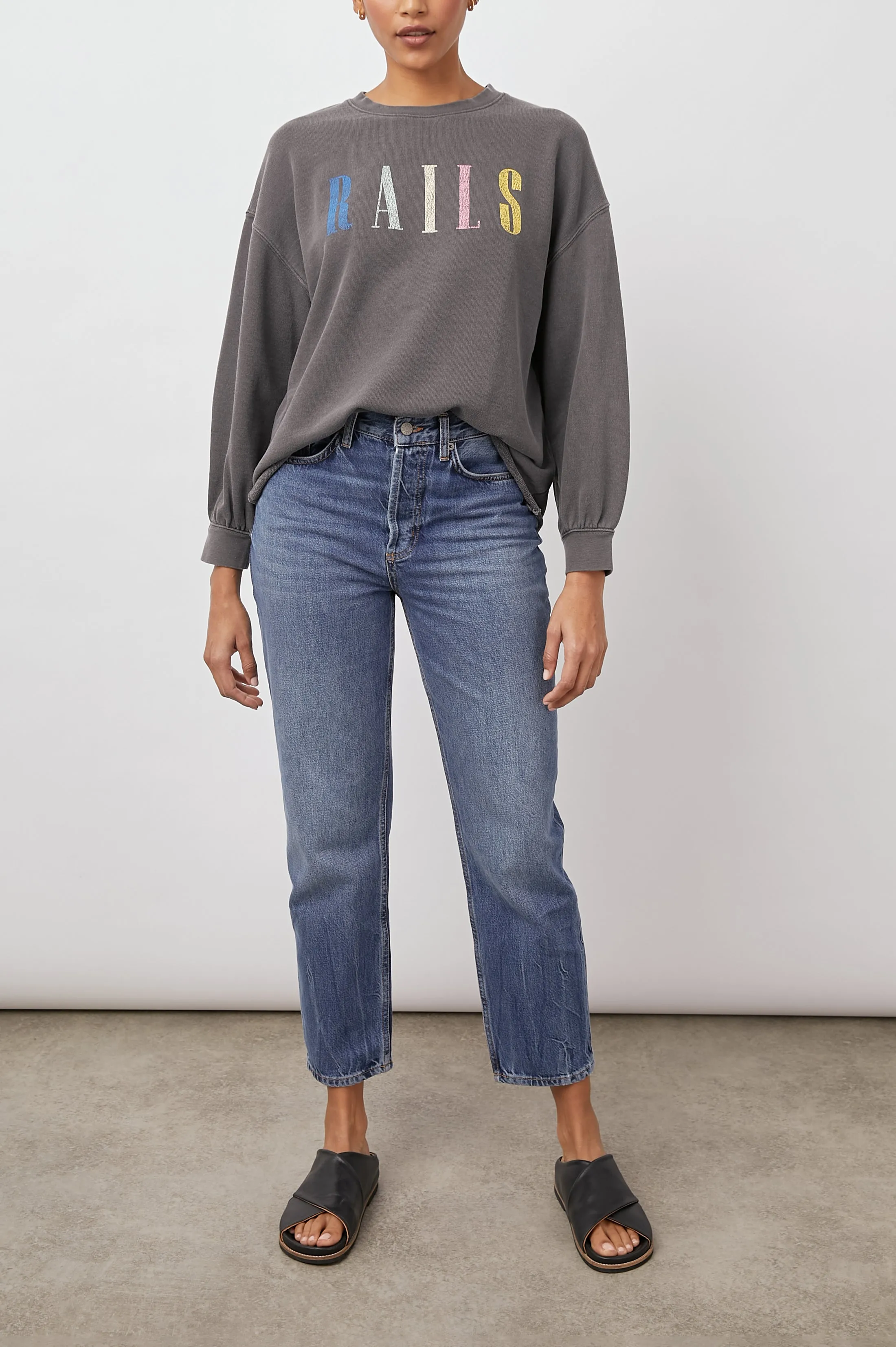 RAILS SIGNATURE SWEATSHIRT - VINTAGE BLACK sold by Rails