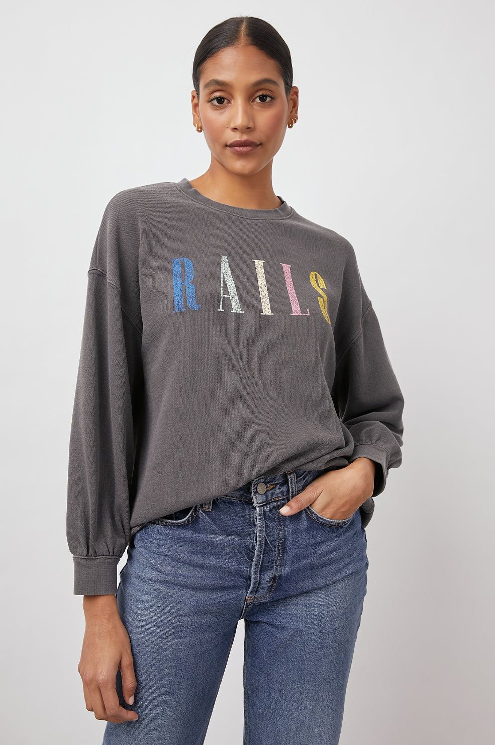 RAILS SIGNATURE SWEATSHIRT - VINTAGE BLACK sold by Rails