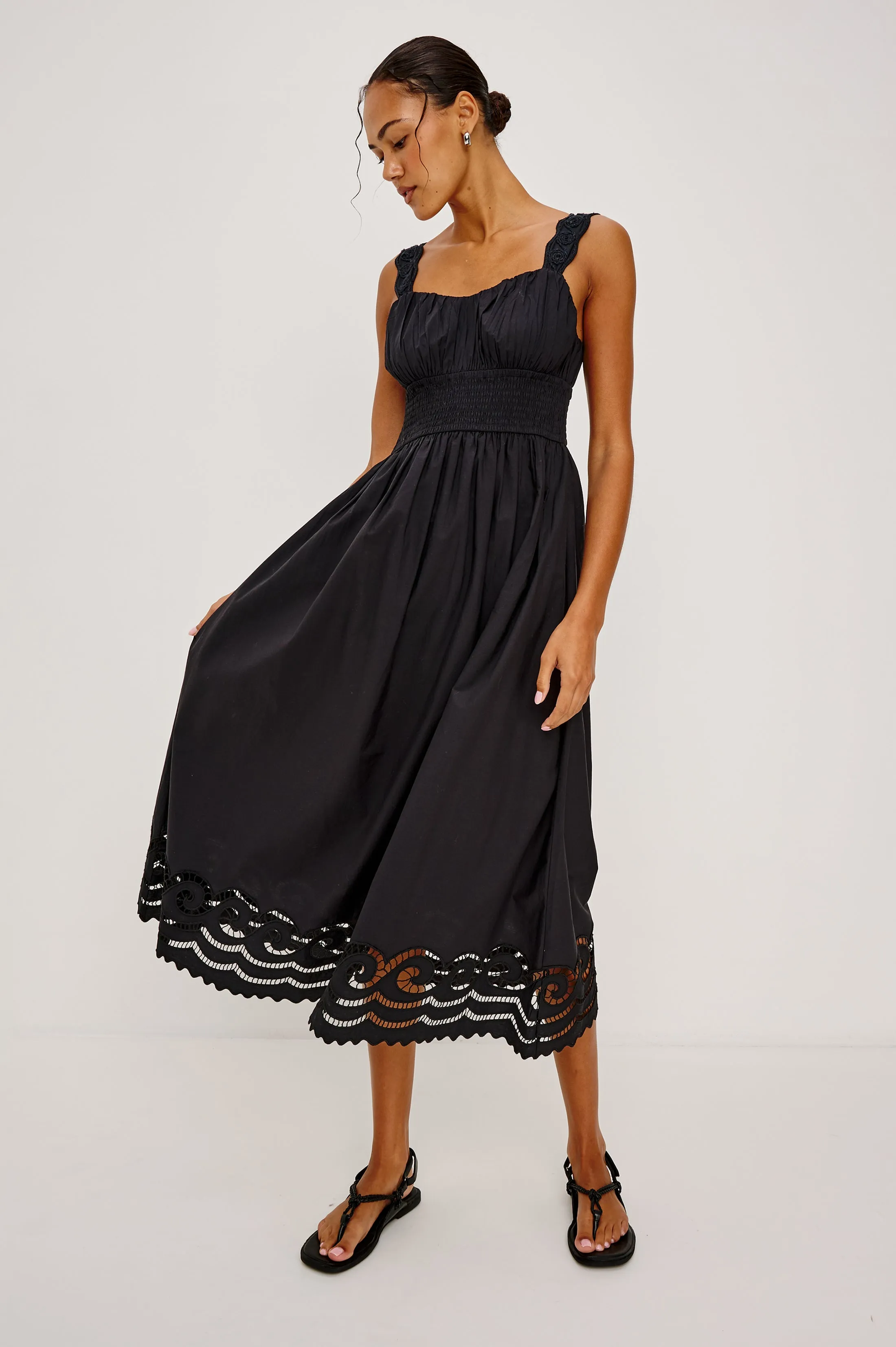 ANADIA DRESS - BLACK EMBROIDERY sold by Rails
