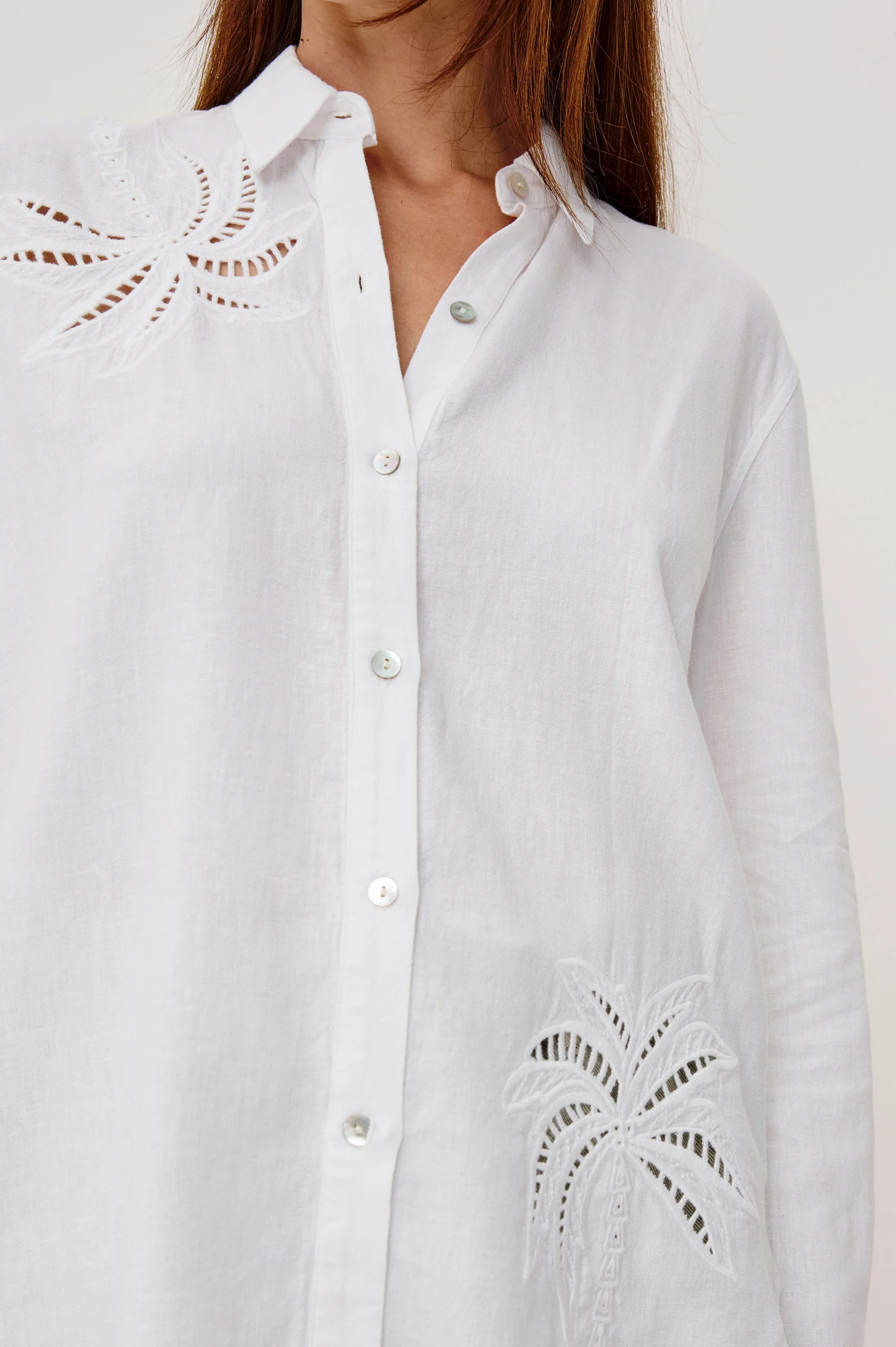 SAMAR SHIRT - WHITE PALM EMBROIDERY sold by Rails product image thumbnail 2