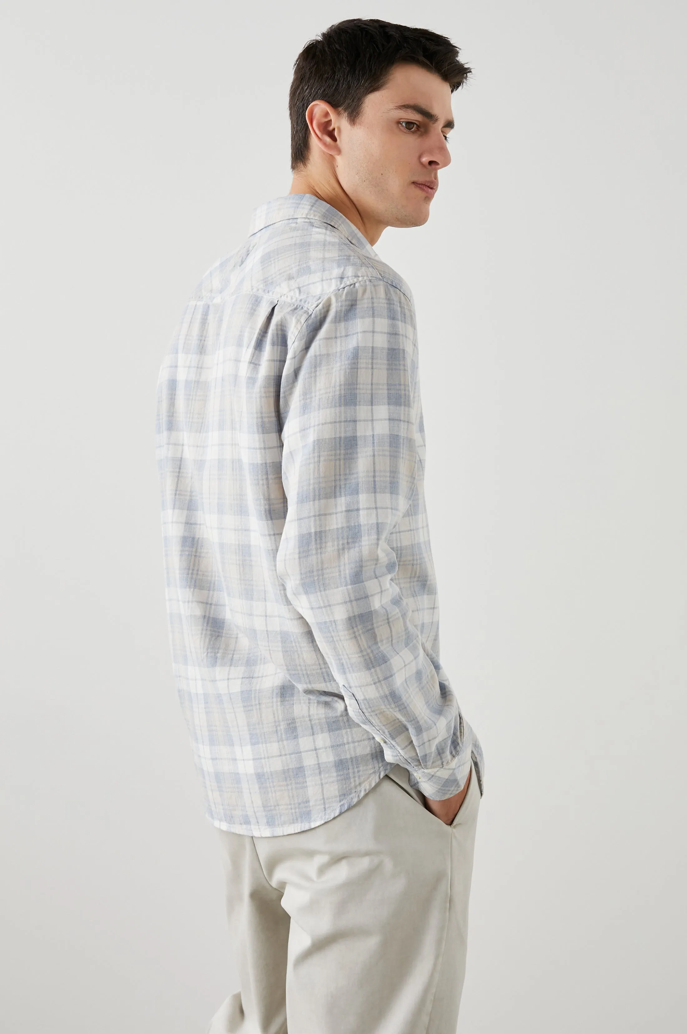 WYATT SHIRT - MIRROR CREAM MELANGE sold by Rails product image thumbnail 3