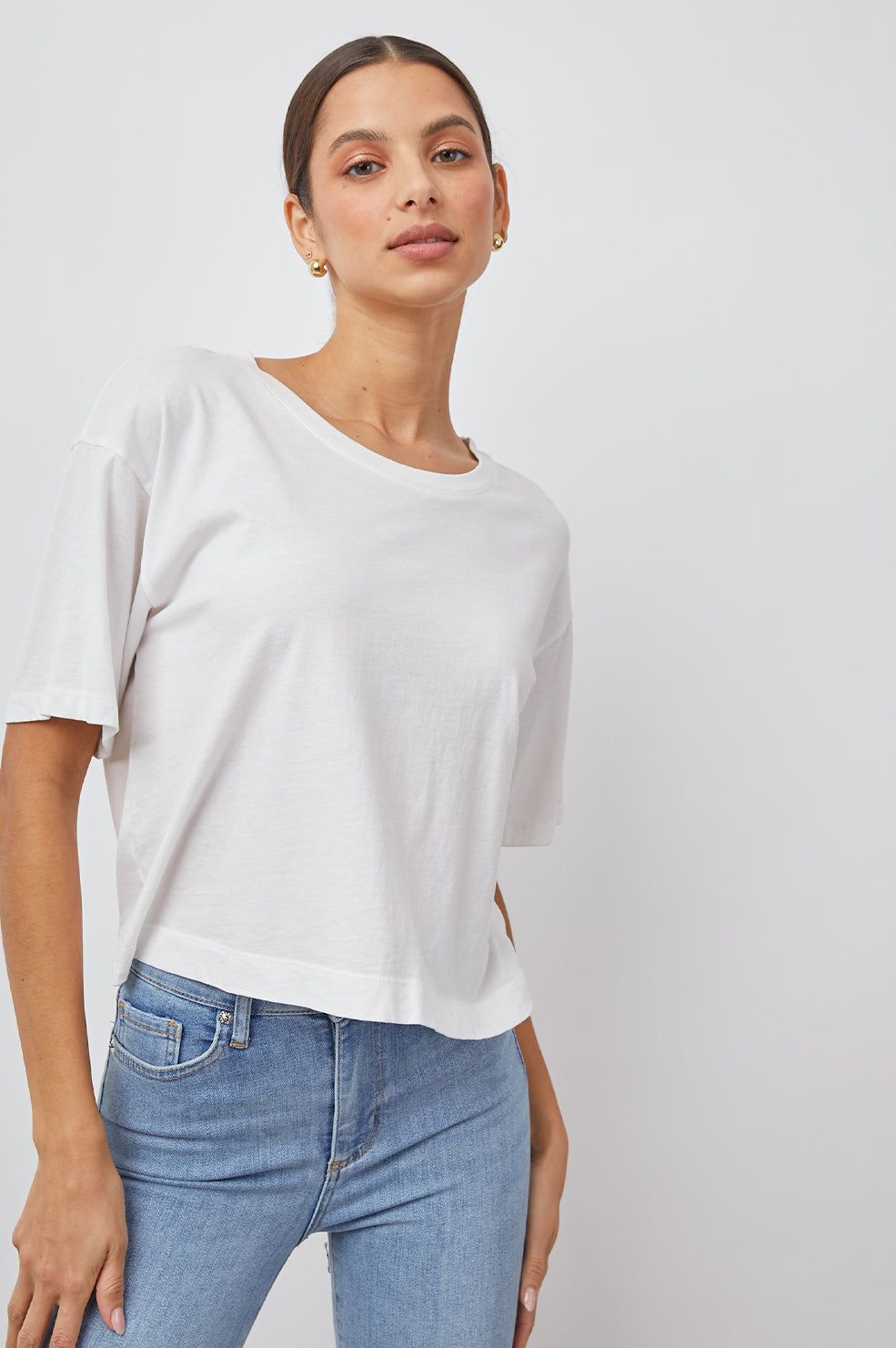 THE BOXY CREW T-SHIRT - WHITE sold by Rails product image thumbnail 4