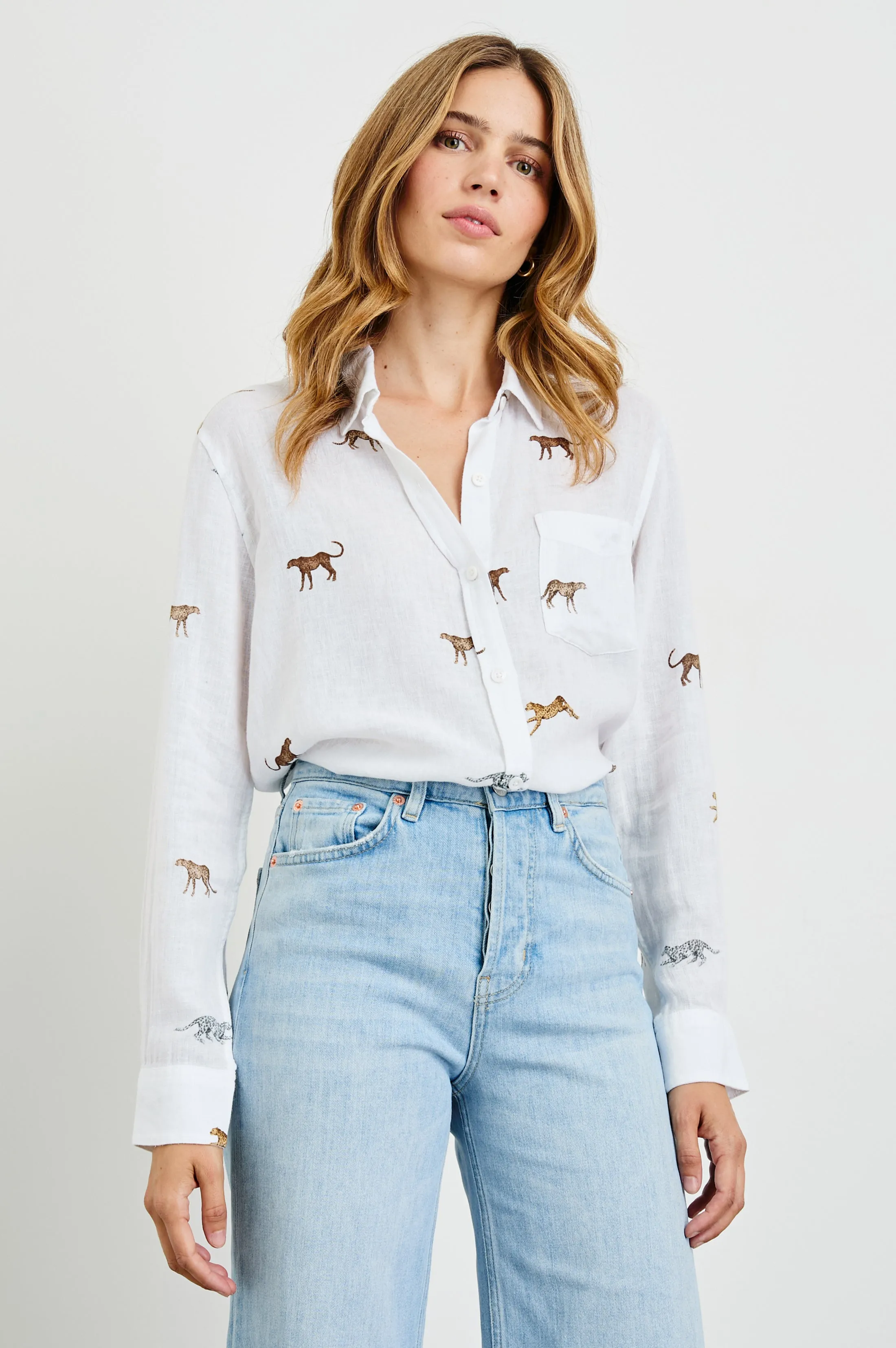 CHARLI SHIRT - SAFARI CHEETAH sold by Rails