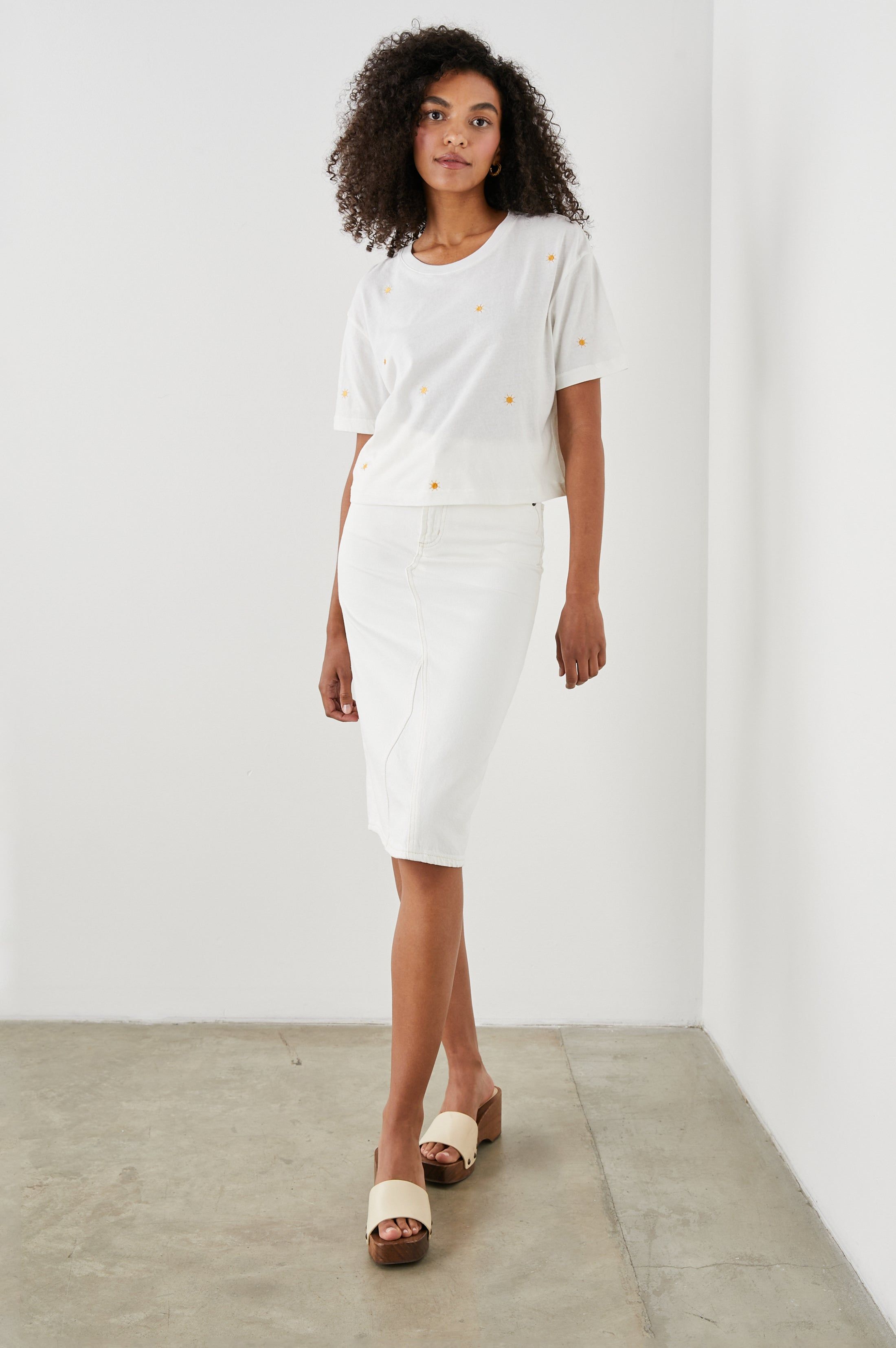 THE BOXY CREW T-SHIRT - EMBROIDERED SUNS sold by Rails product image thumbnail 2