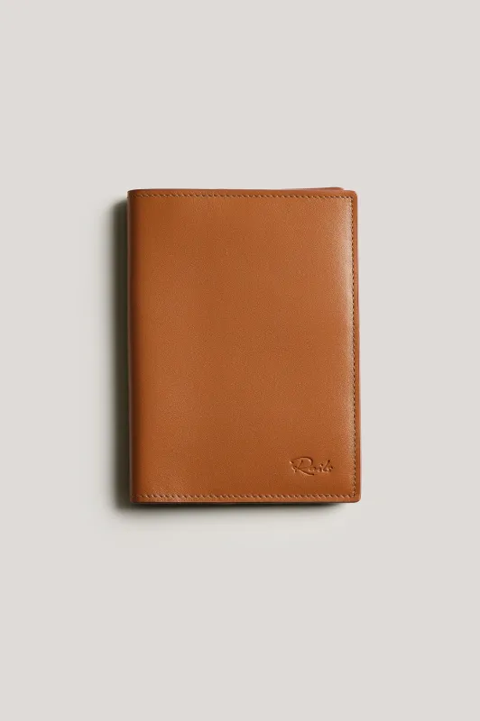 LEATHER PASSPORT HOLDER - COGNAC sold by Rails