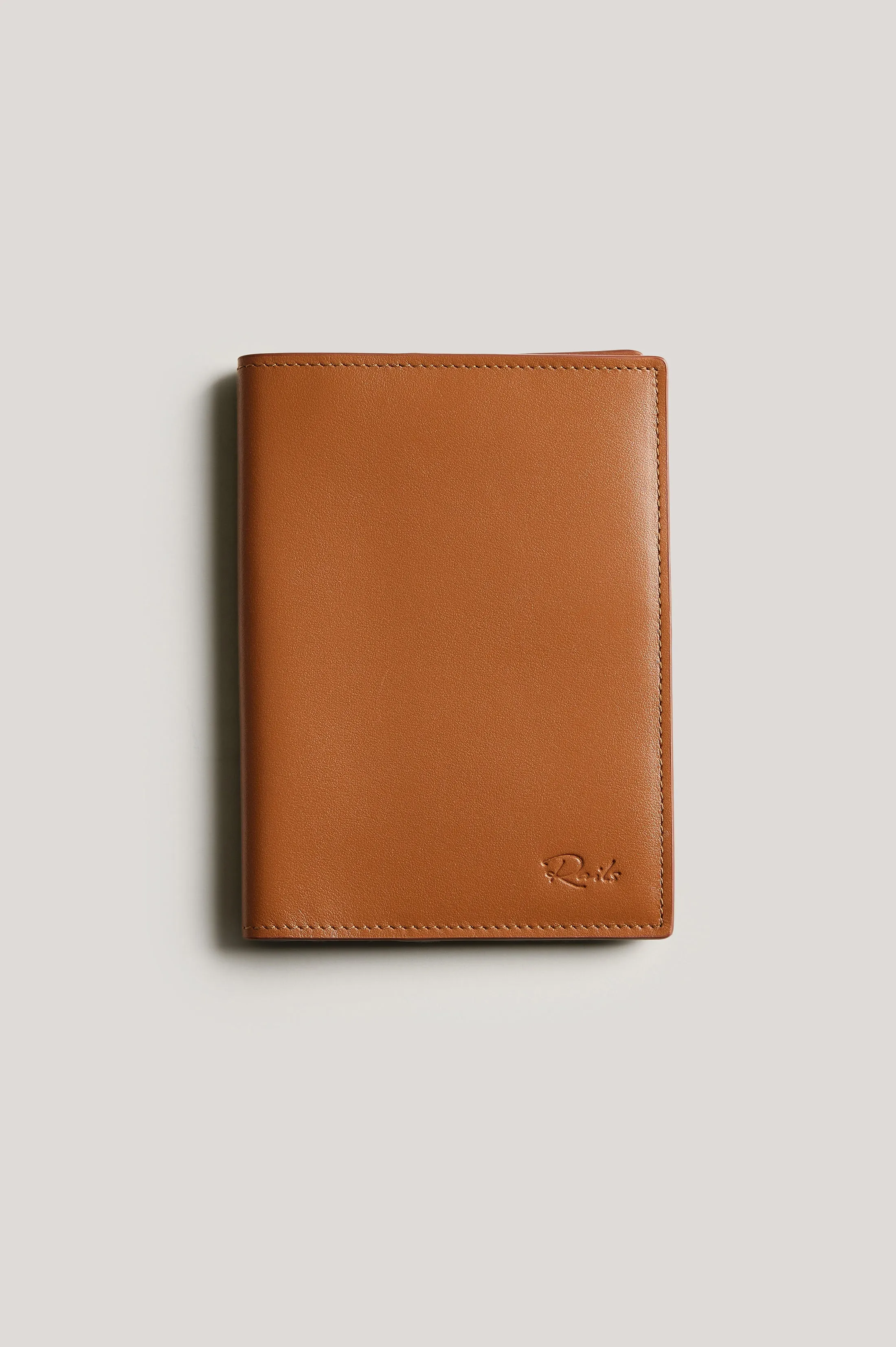 LEATHER PASSPORT HOLDER - COGNAC sold by Rails