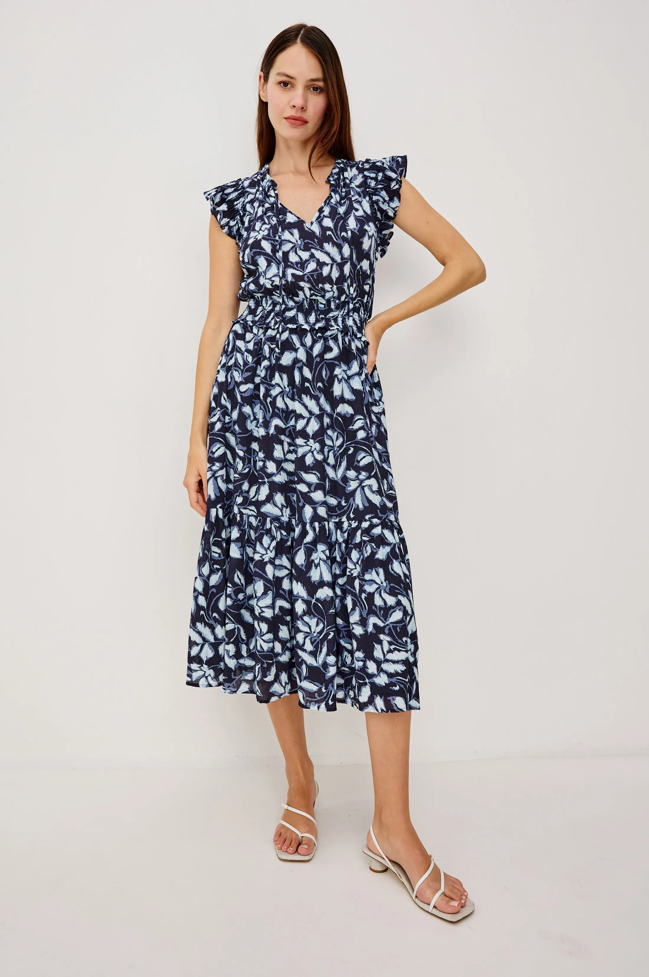 GARDEN DRESS - NAVY JASMINE sold by Rails