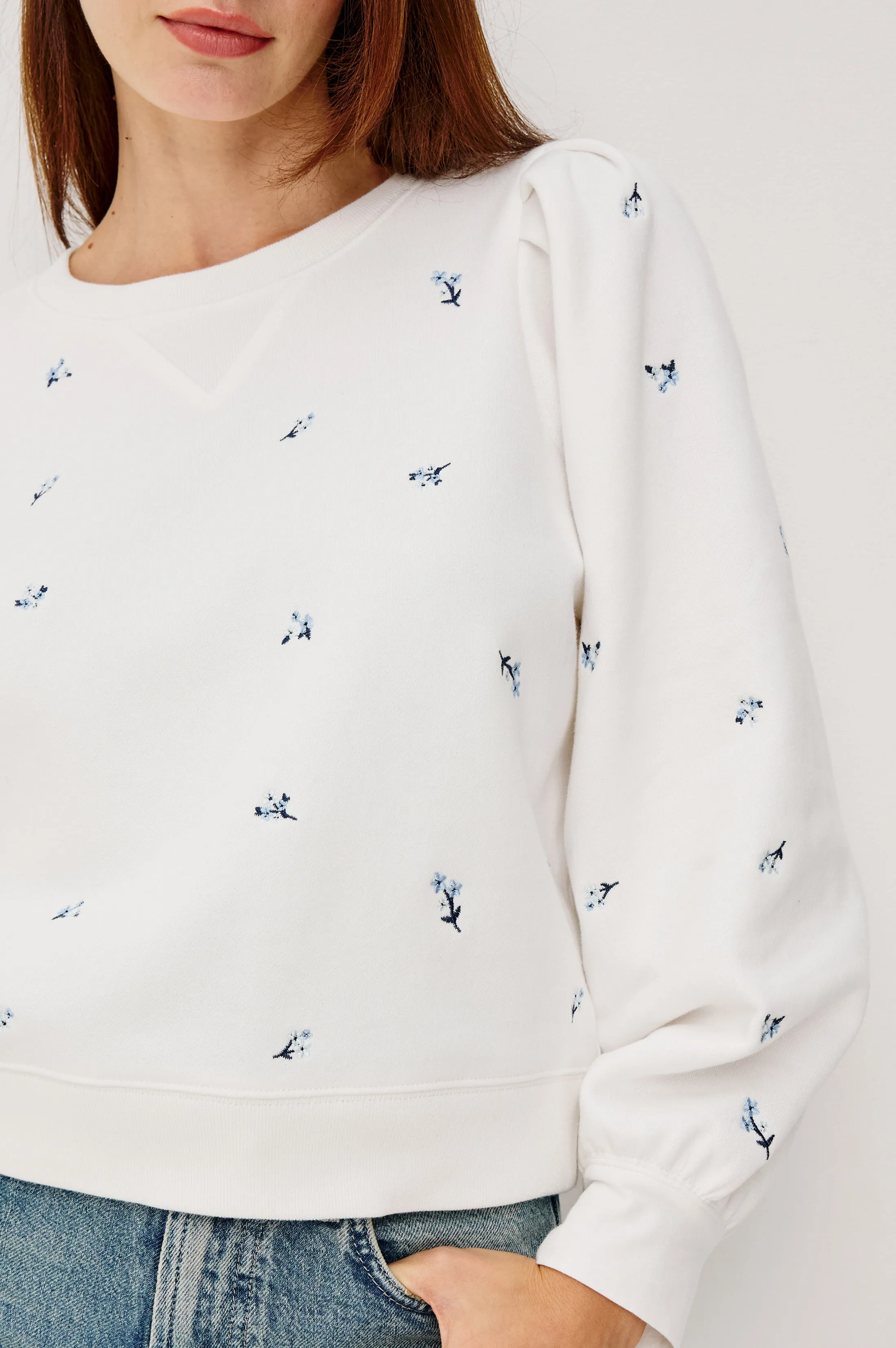 TIFFANY SWEATSHIRT - EMBROIDERED BLUE IRIS sold by Rails product image thumbnail 2