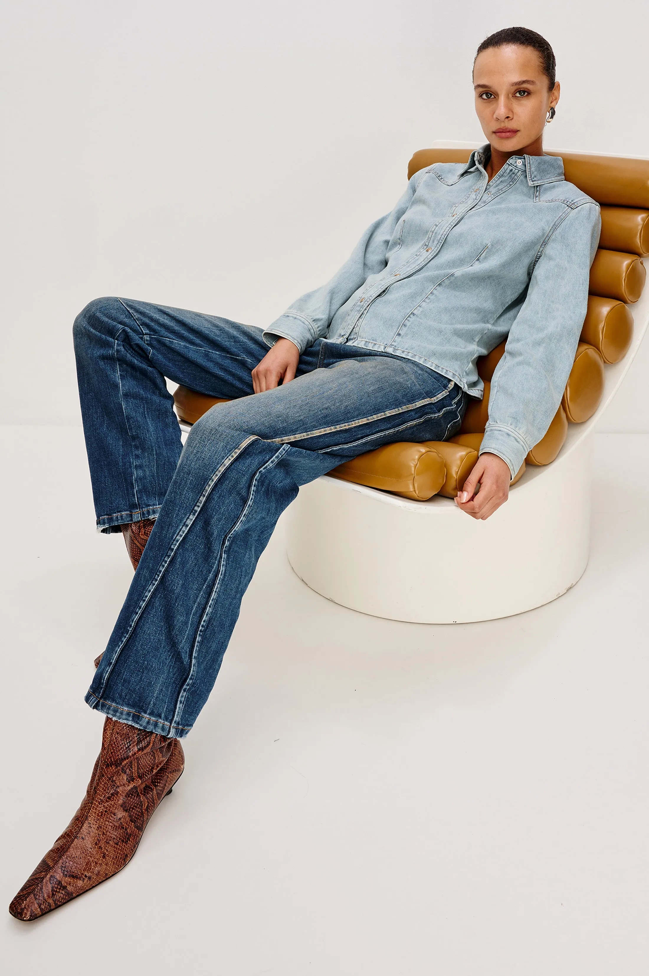 TAIANA SHIRT - BLEACHED INDIGO sold by Rails product image thumbnail 3