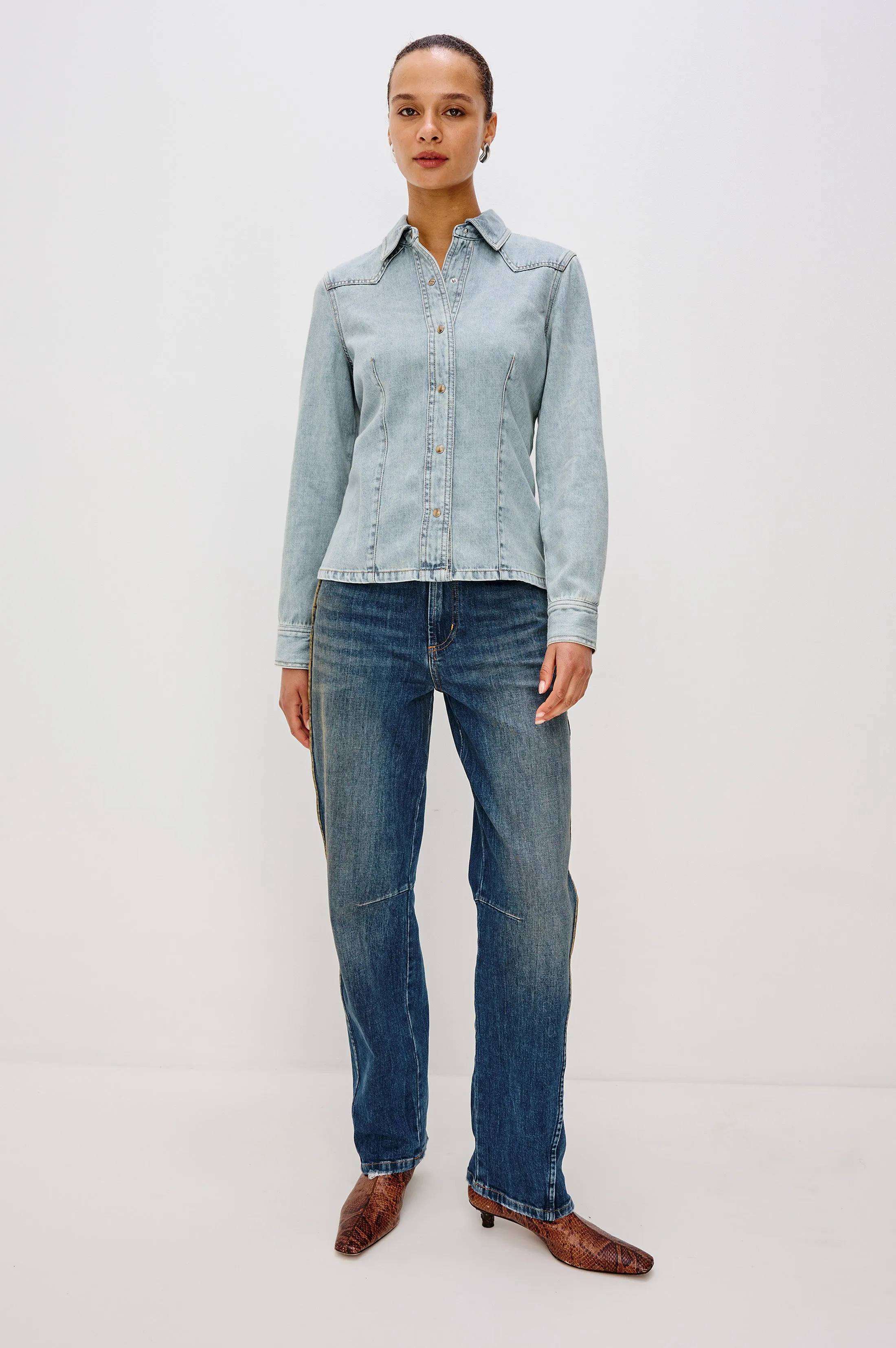 TAIANA SHIRT - BLEACHED INDIGO sold by Rails product image thumbnail 4