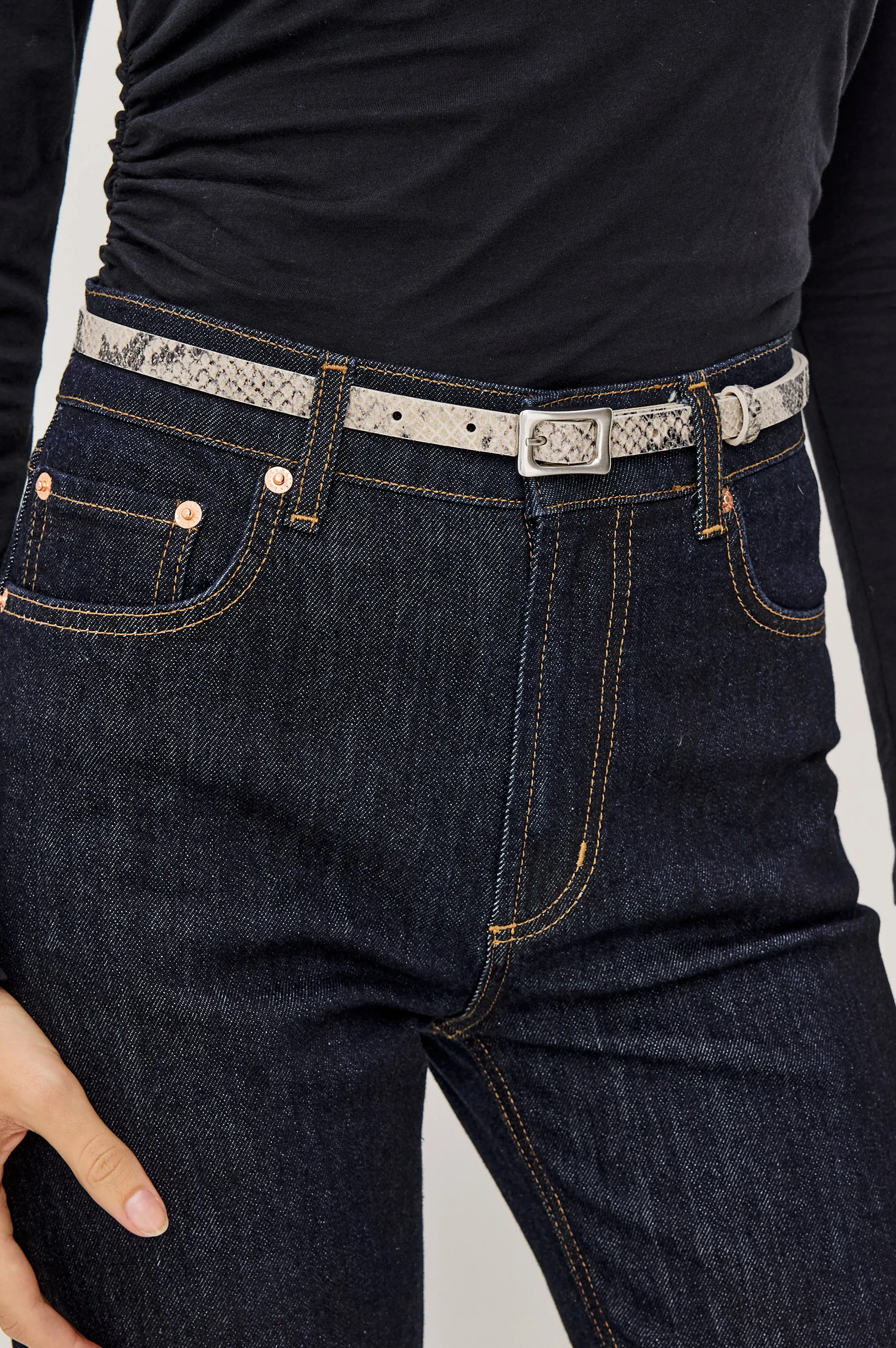 REMI BELT MINI - ECRU PYTHON sold by Rails product image thumbnail 2