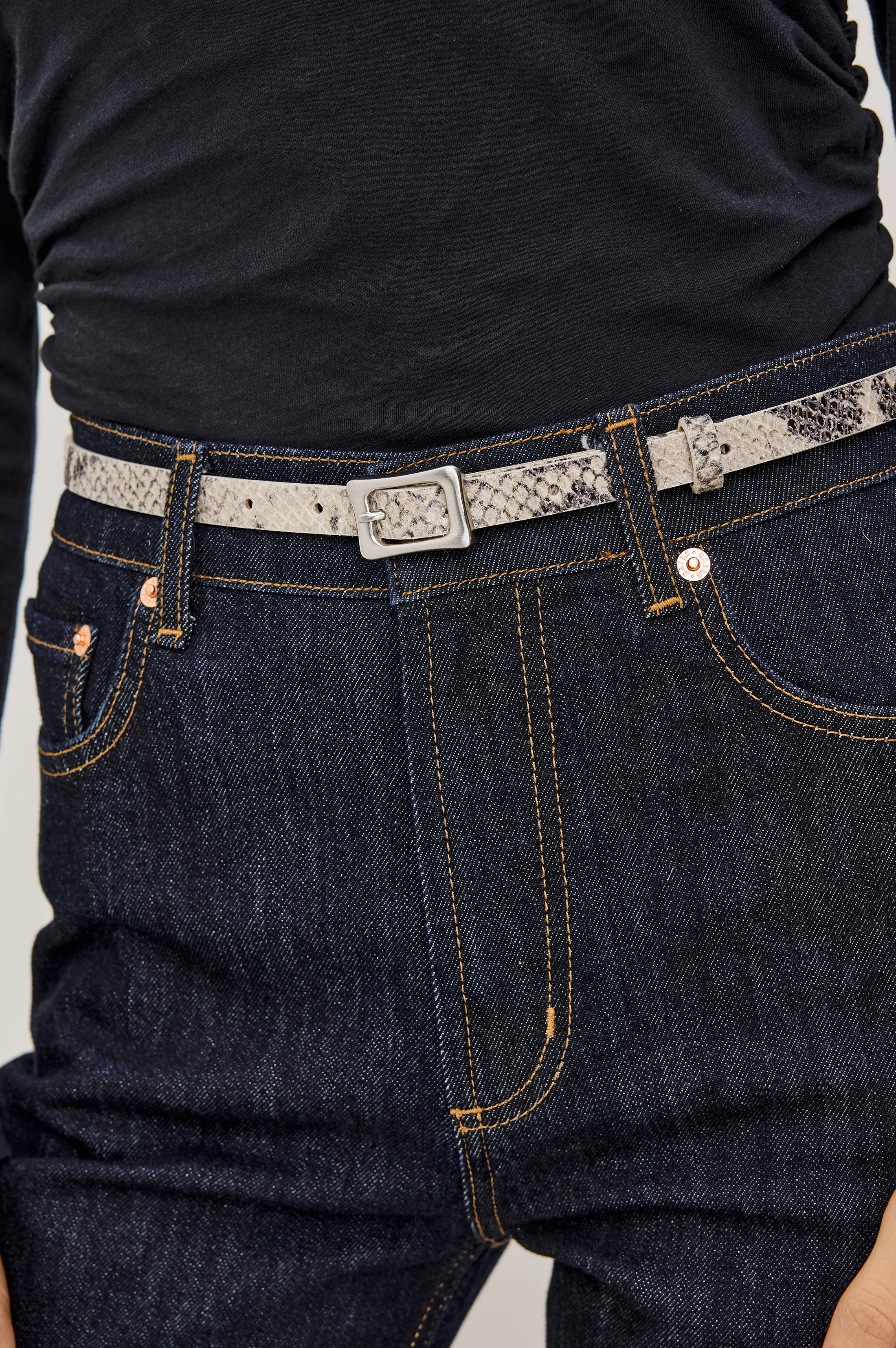 REMI BELT MINI - ECRU PYTHON sold by Rails product image thumbnail 3