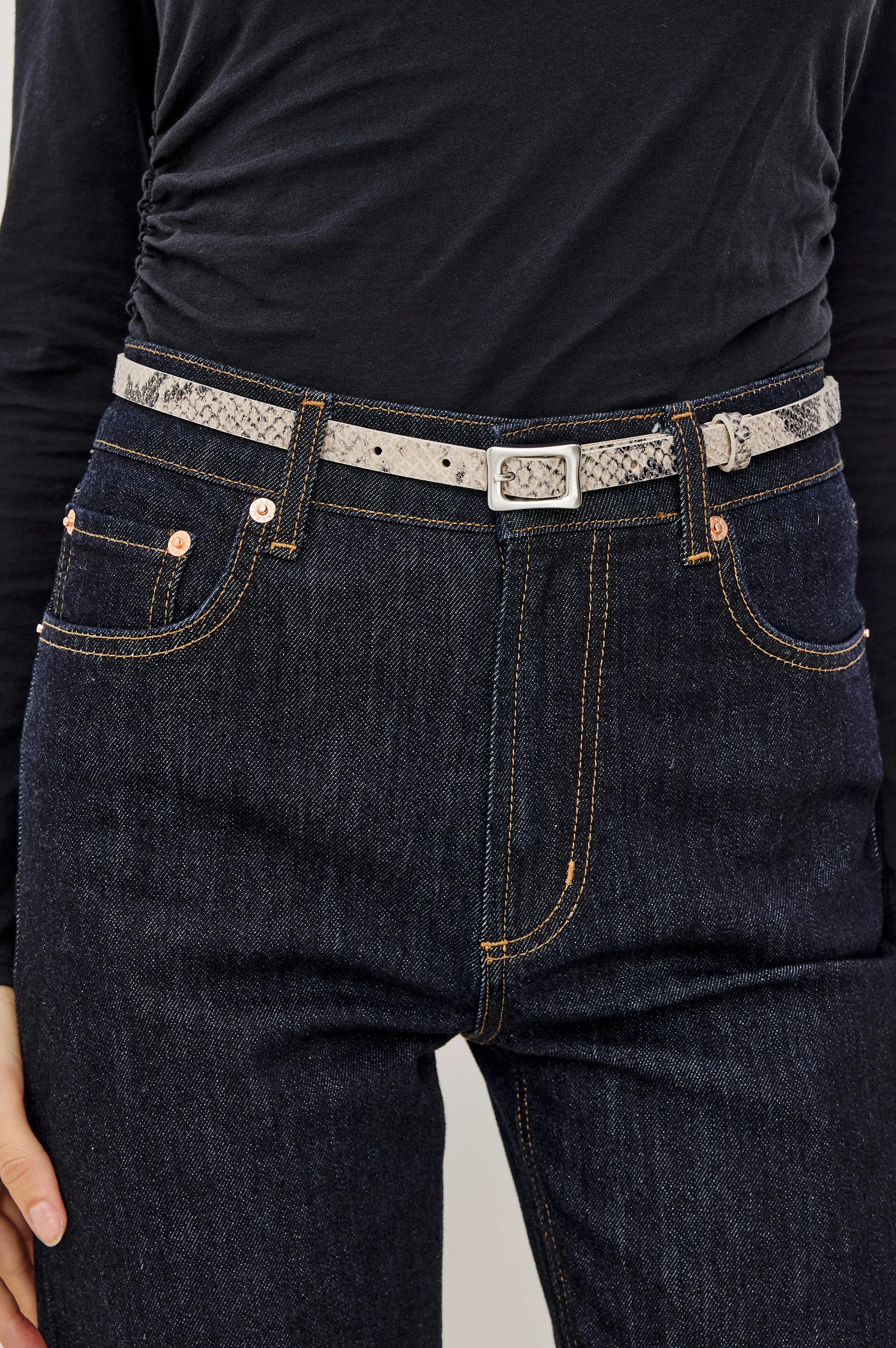 REMI BELT MINI - ECRU PYTHON sold by Rails