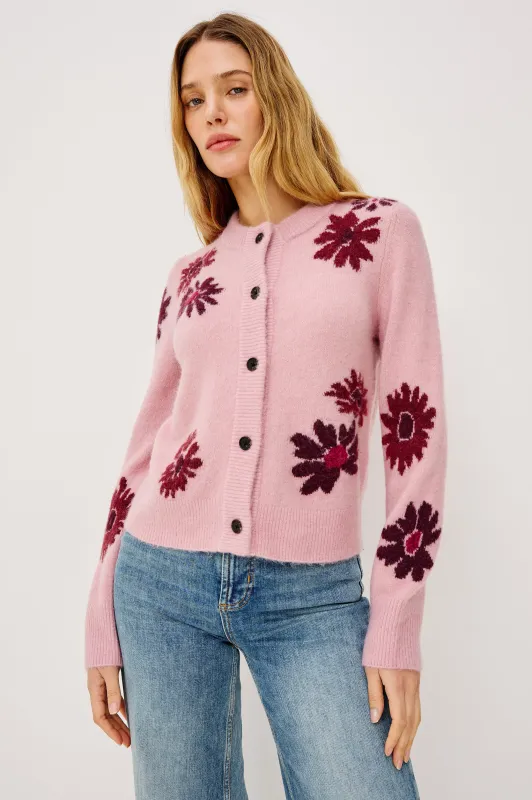 MILLIE CARDIGAN - MAGENTA DAISIES sold by Rails