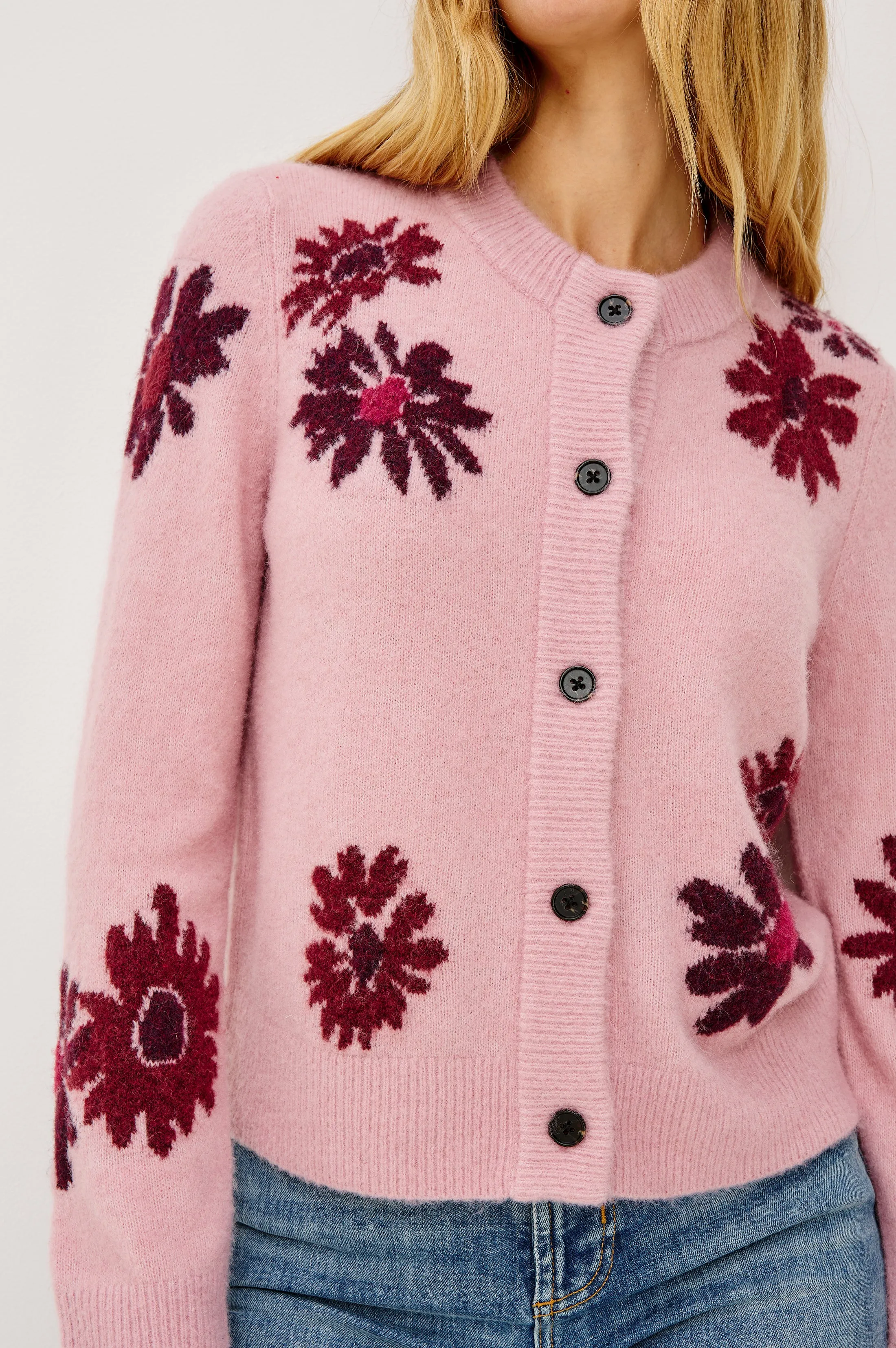 MILLIE CARDIGAN - MAGENTA DAISIES sold by Rails product image thumbnail 2