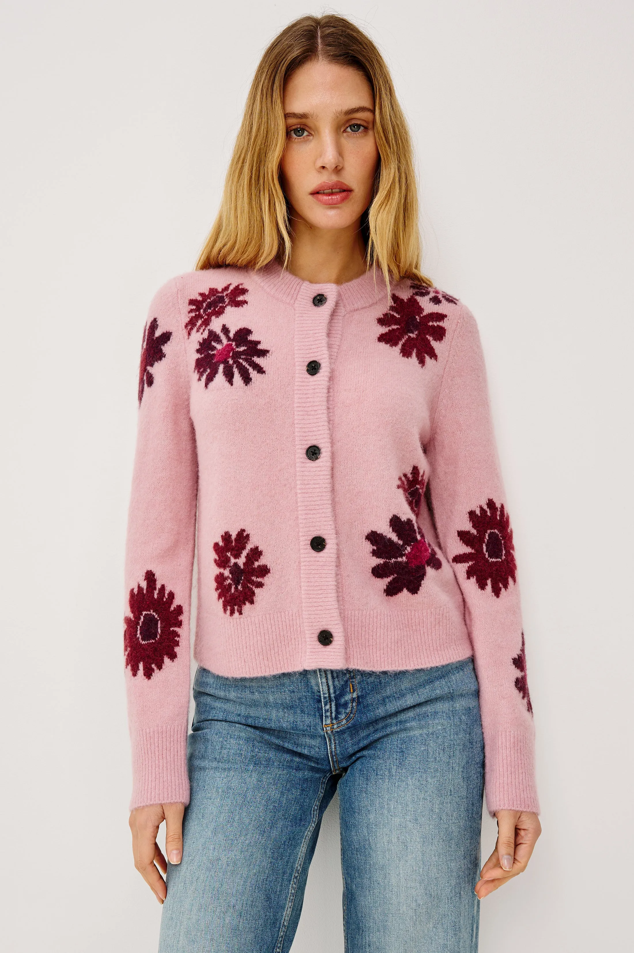 MILLIE CARDIGAN - MAGENTA DAISIES sold by Rails product image thumbnail 4