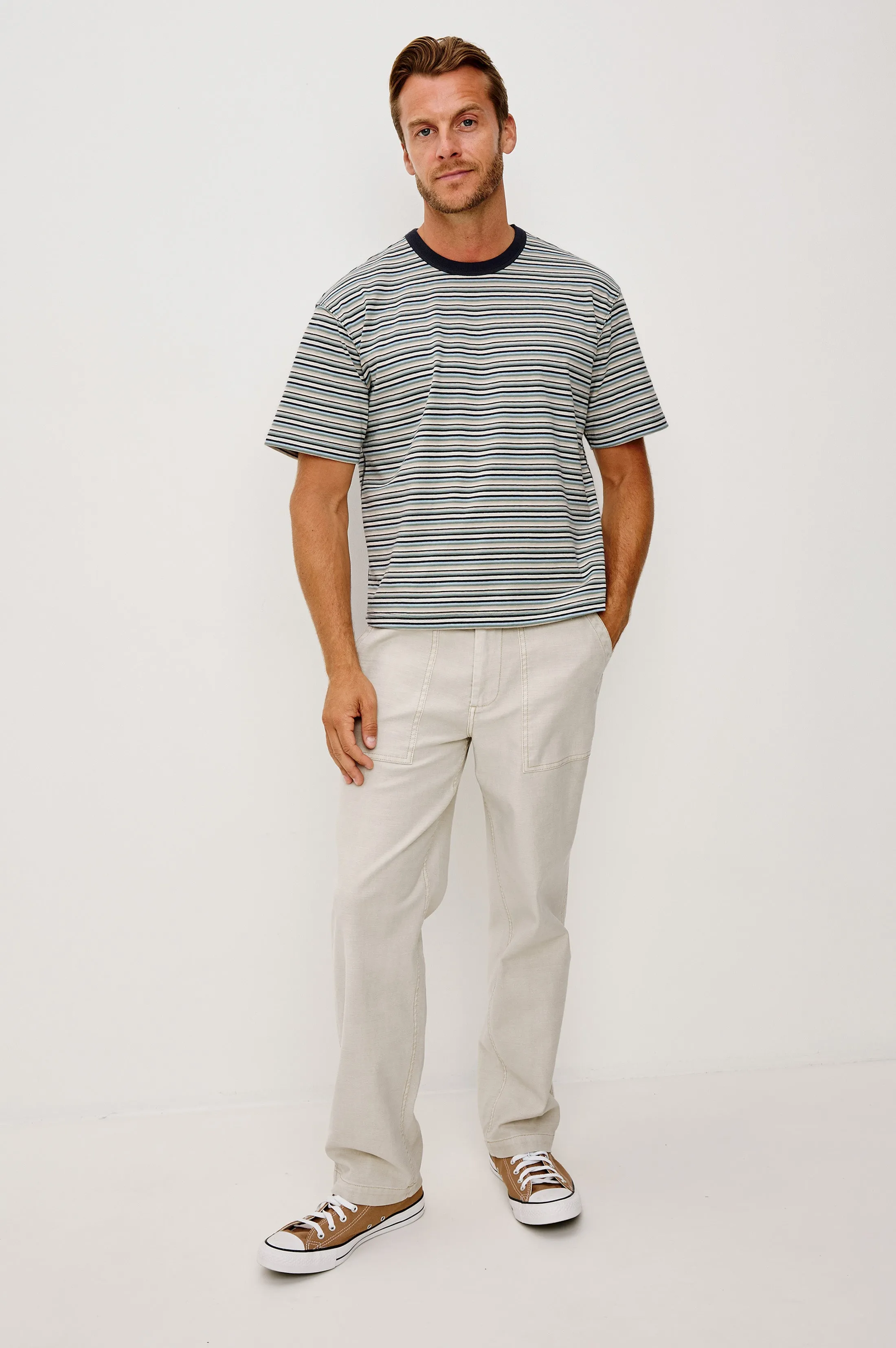 KIP T-SHIRT - PLAYA AZUL STRIPE sold by Rails