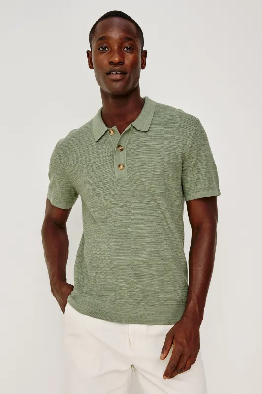 NATHAN POLO SHIRT - SILVER SAGE sold by Rails