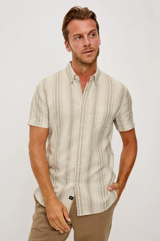 FAIRFAX SHIRT - HEATHER DUNE STRIPE sold by Rails