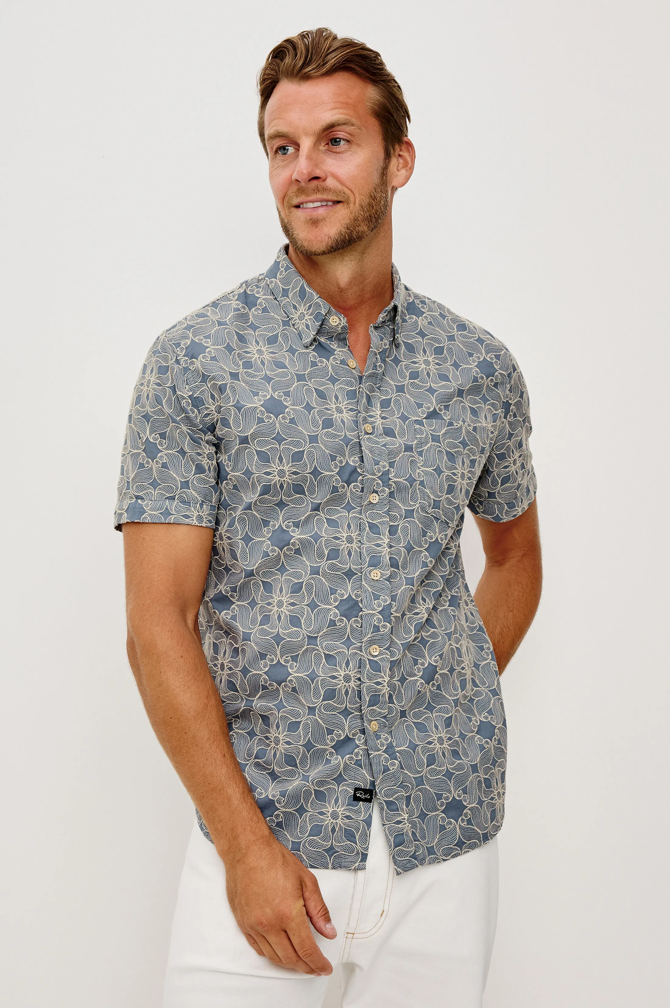 HALE SHIRT - WHIRLING DAISY STEEL sold by Rails product image thumbnail 4