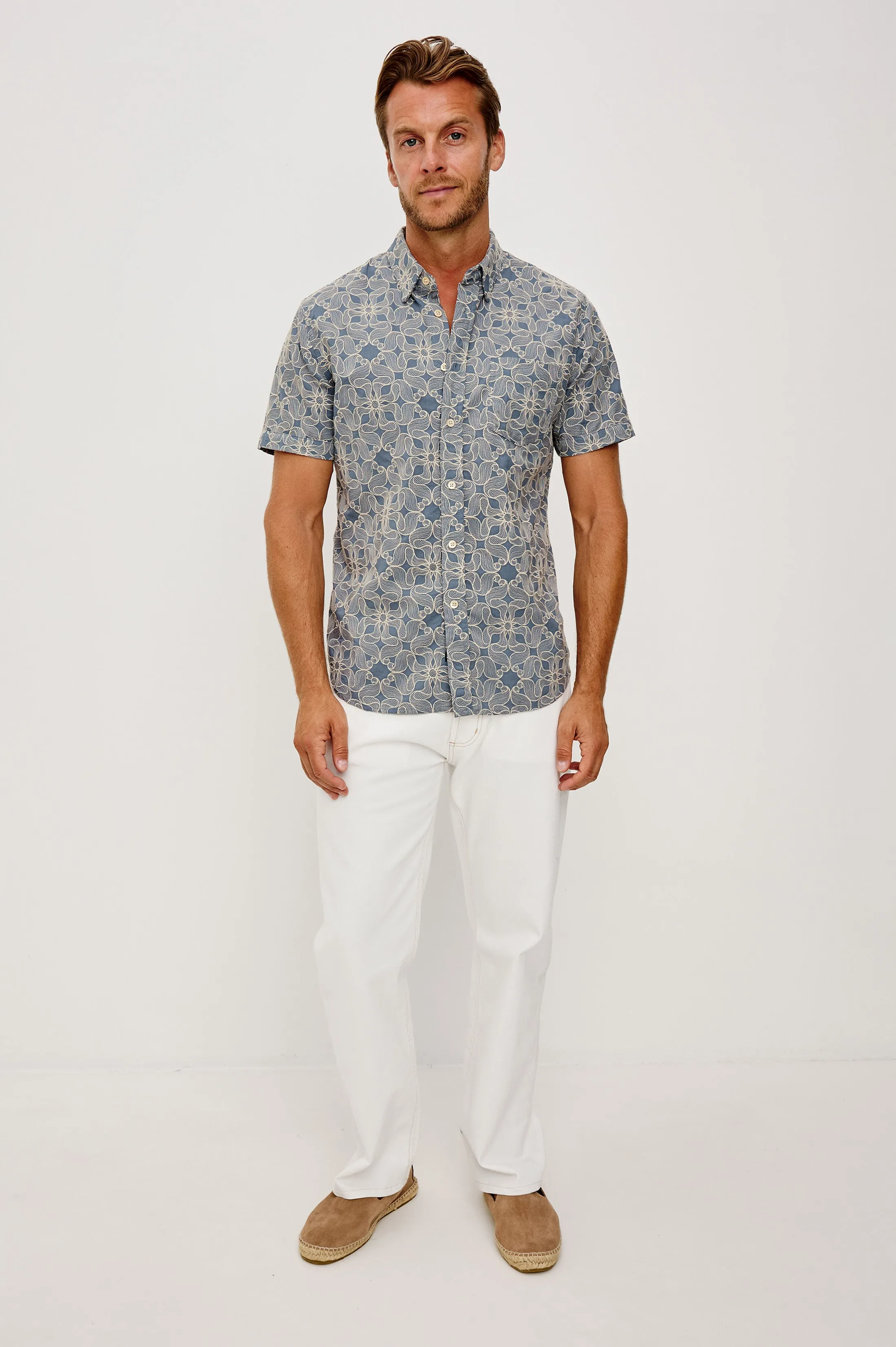 HALE SHIRT - WHIRLING DAISY STEEL sold by Rails product image thumbnail 3